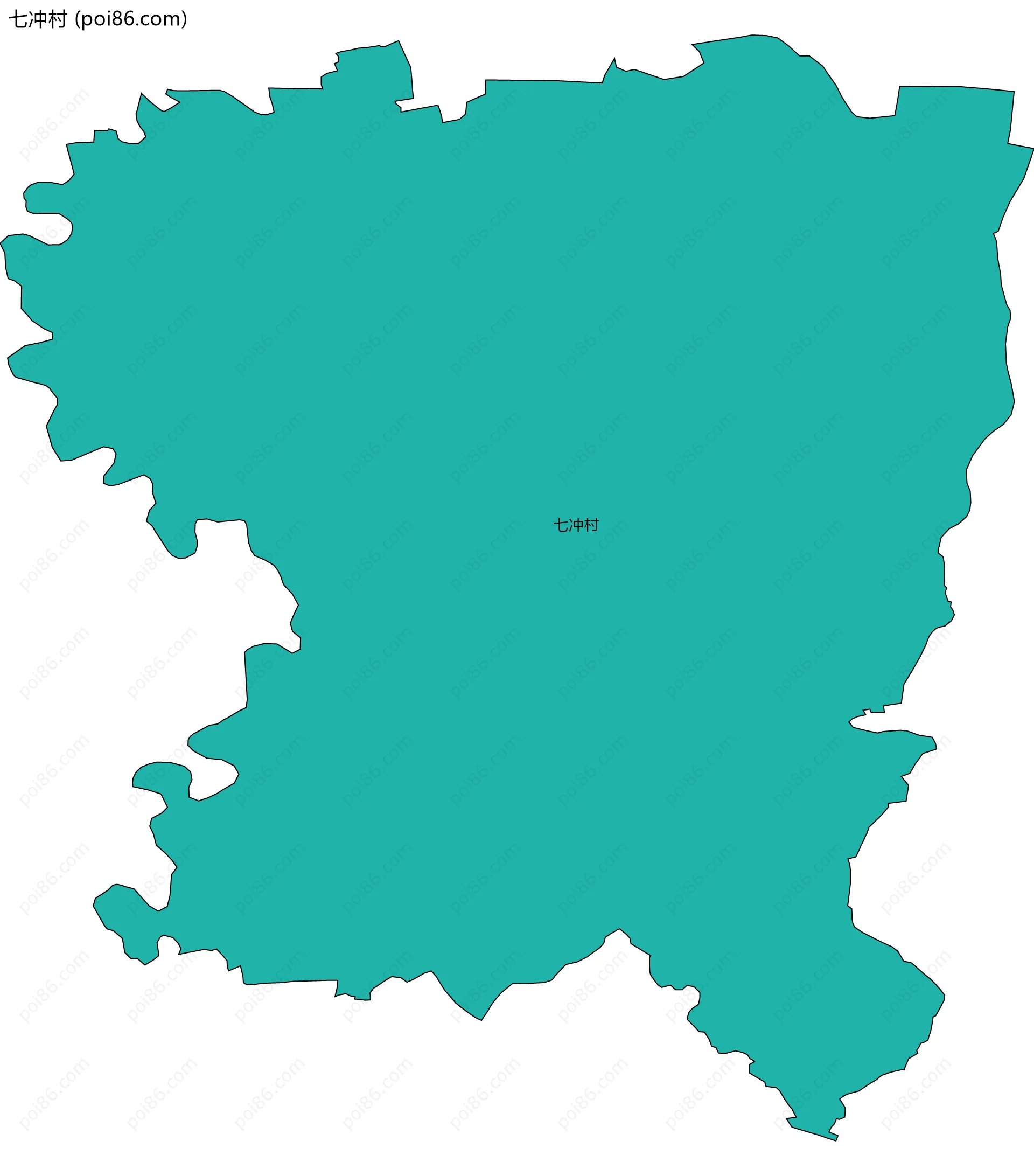 七冲村边界地图