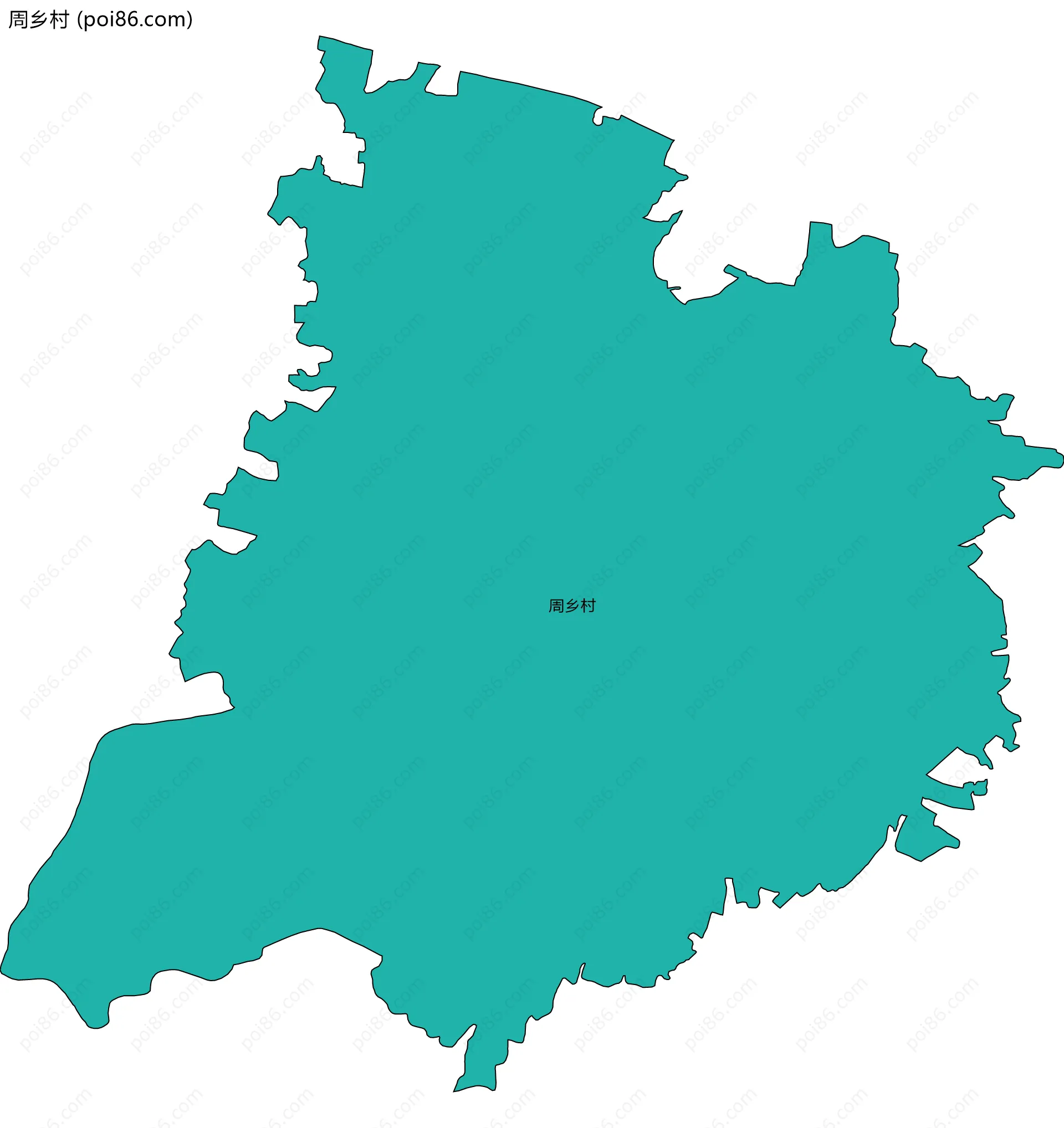 周乡村边界地图