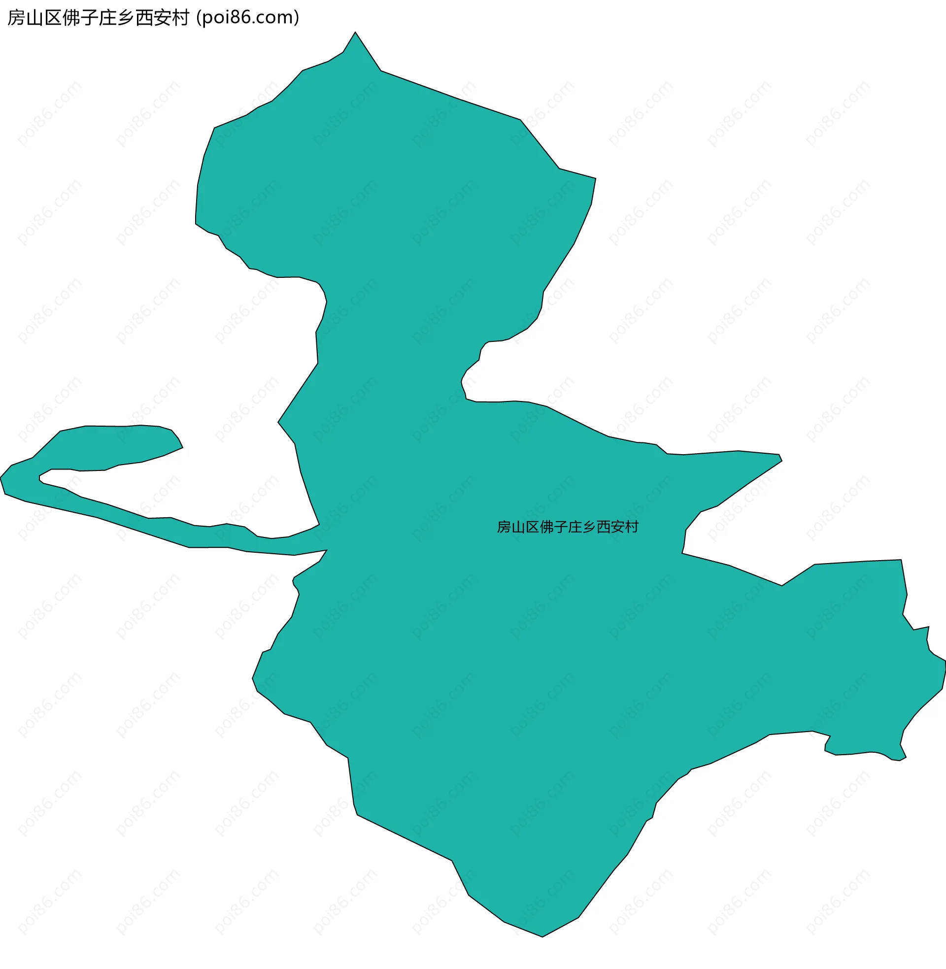 房山区佛子庄乡西安村边界地图