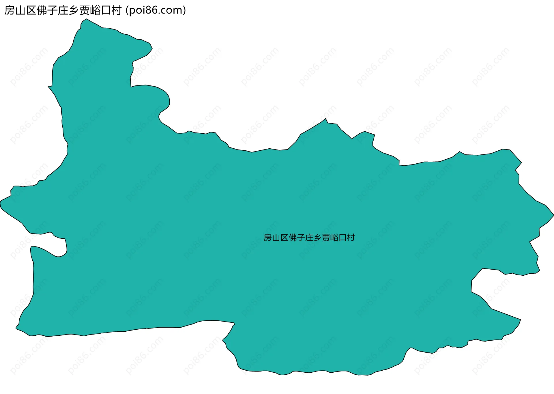 房山区佛子庄乡贾峪口村边界地图