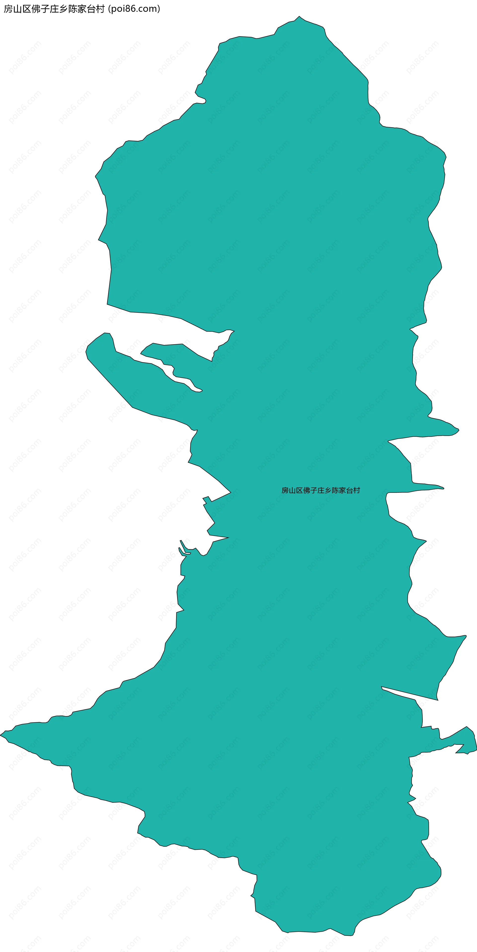 房山区佛子庄乡陈家台村边界地图