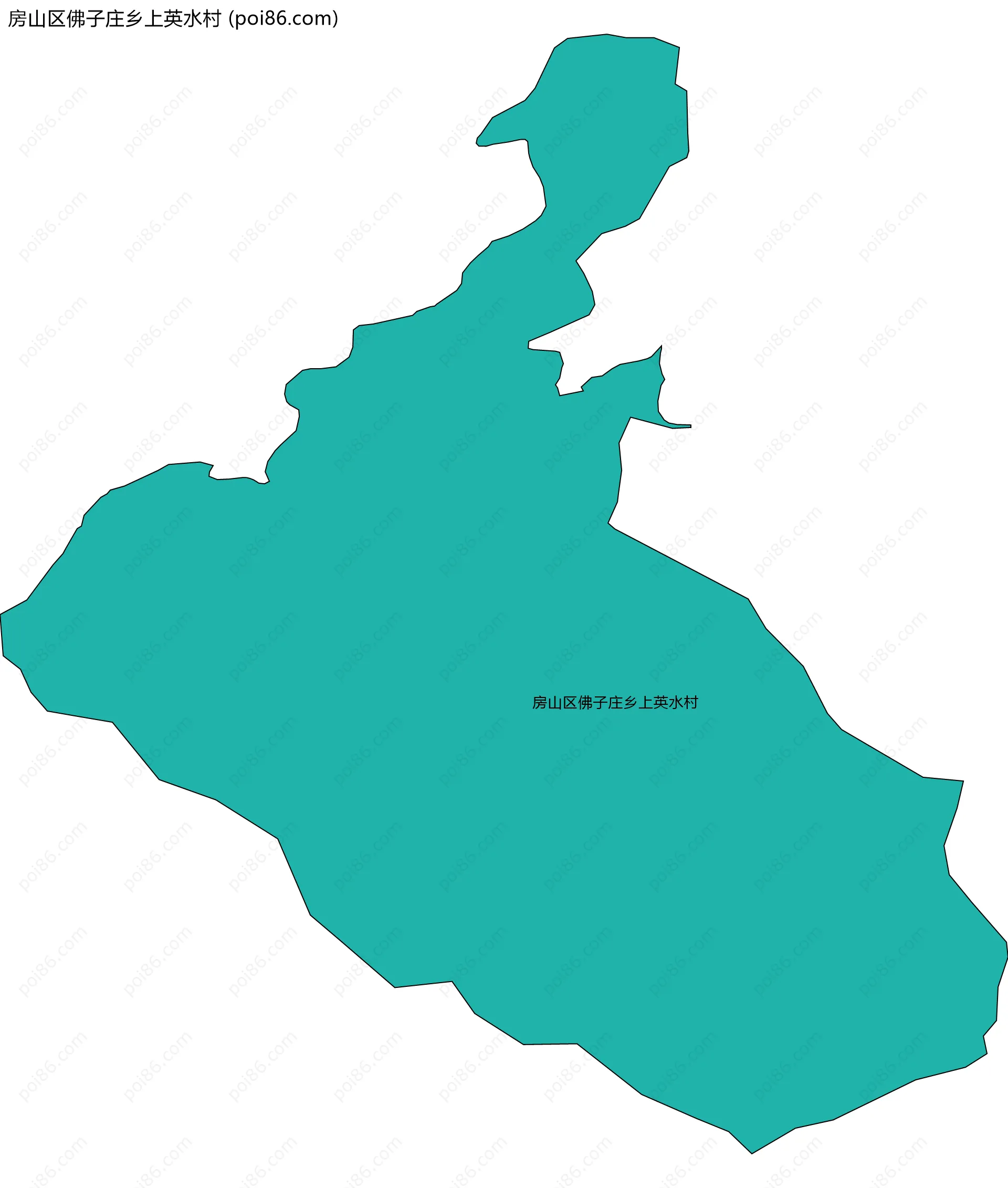 房山区佛子庄乡上英水村边界地图