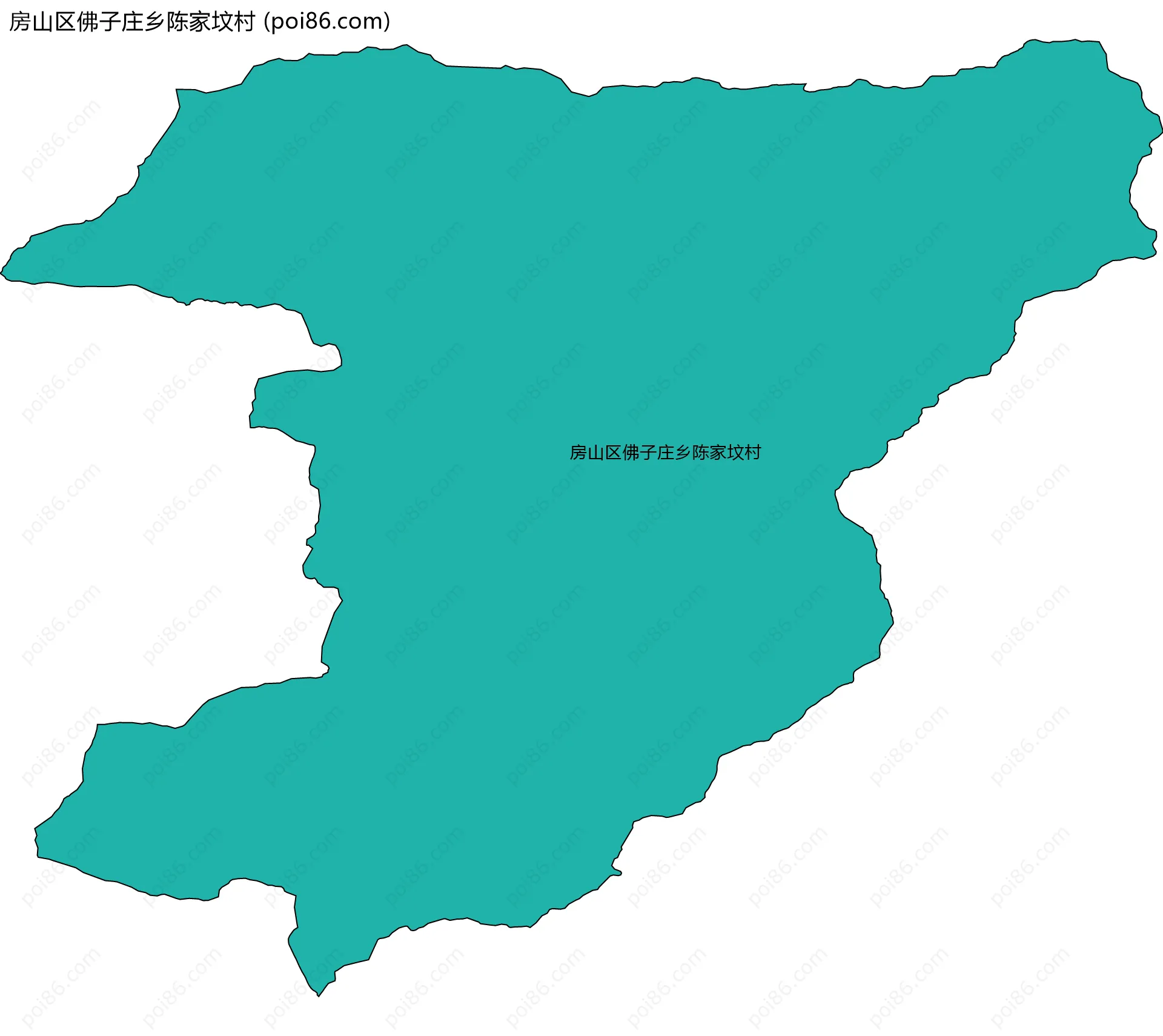 房山区佛子庄乡陈家坟村边界地图