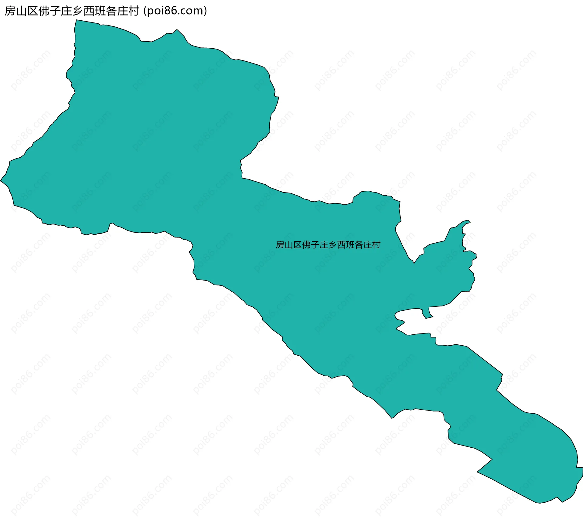 房山区佛子庄乡西班各庄村边界地图