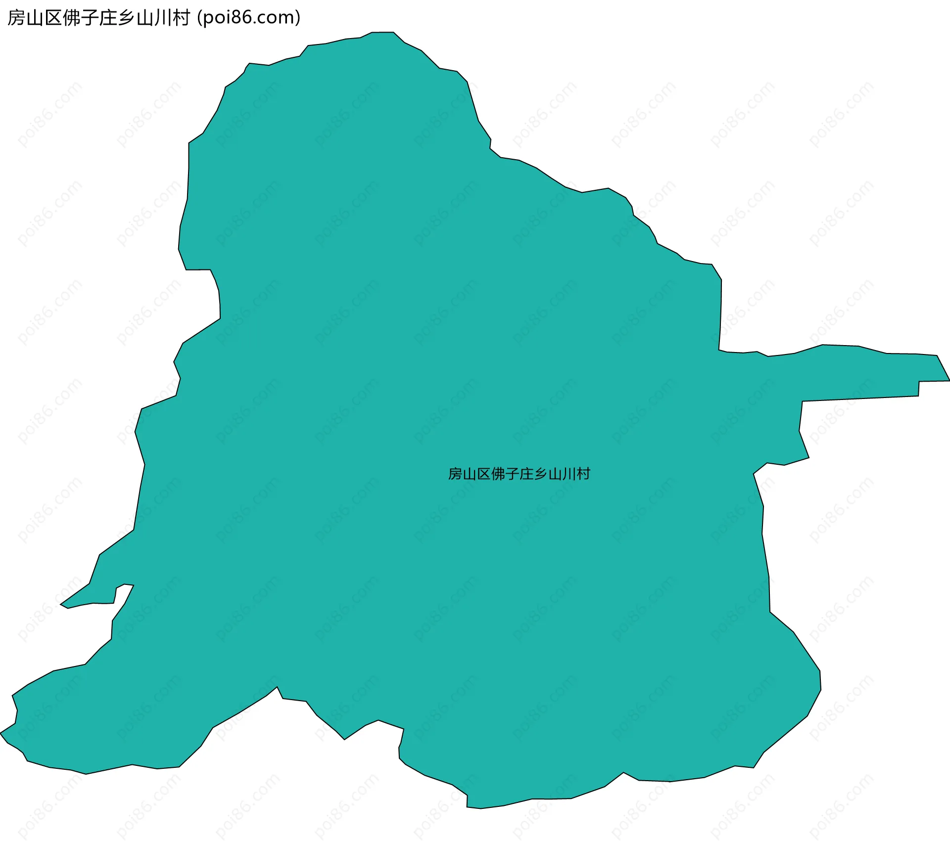 房山区佛子庄乡山川村边界地图