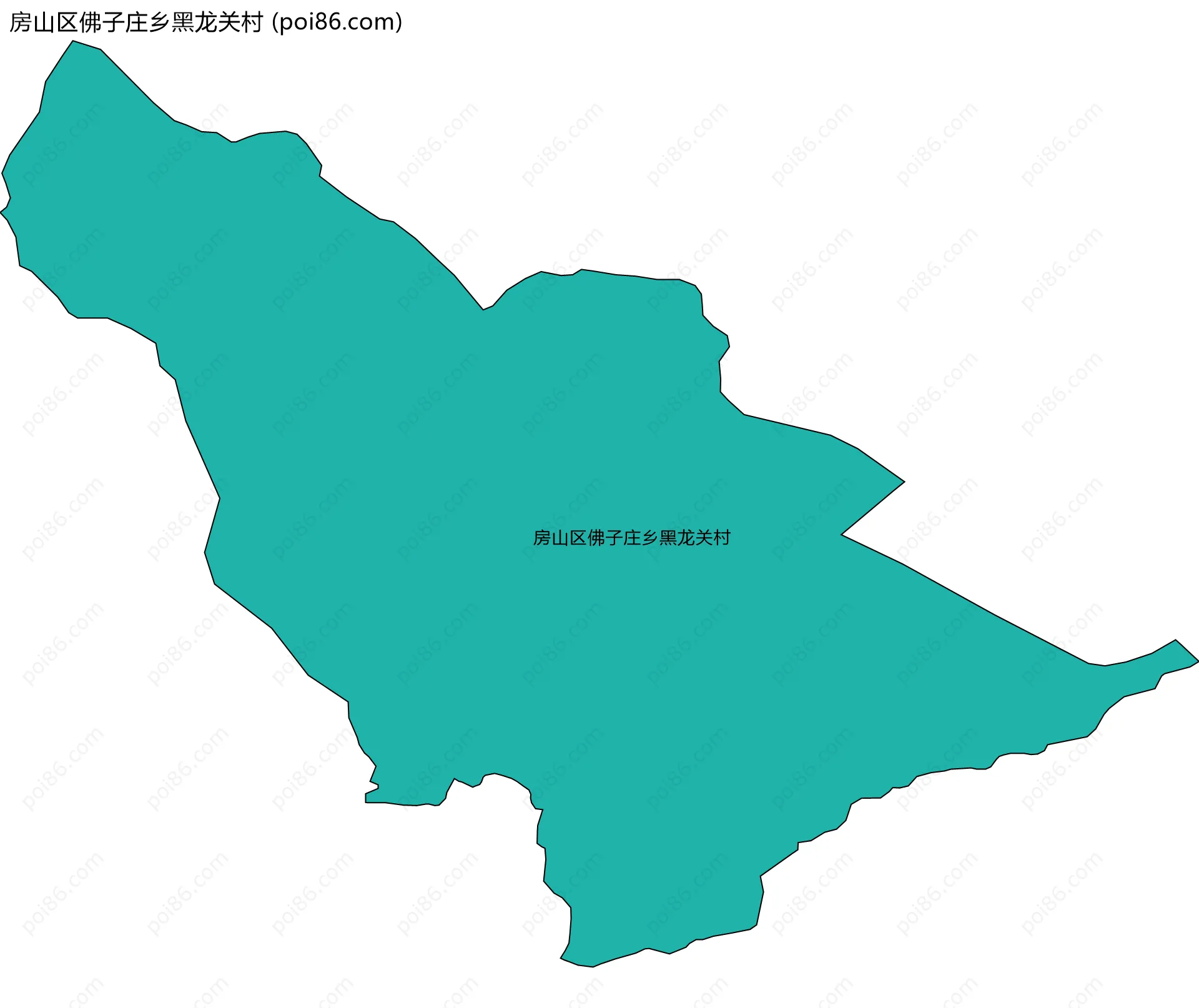 房山区佛子庄乡黑龙关村边界地图