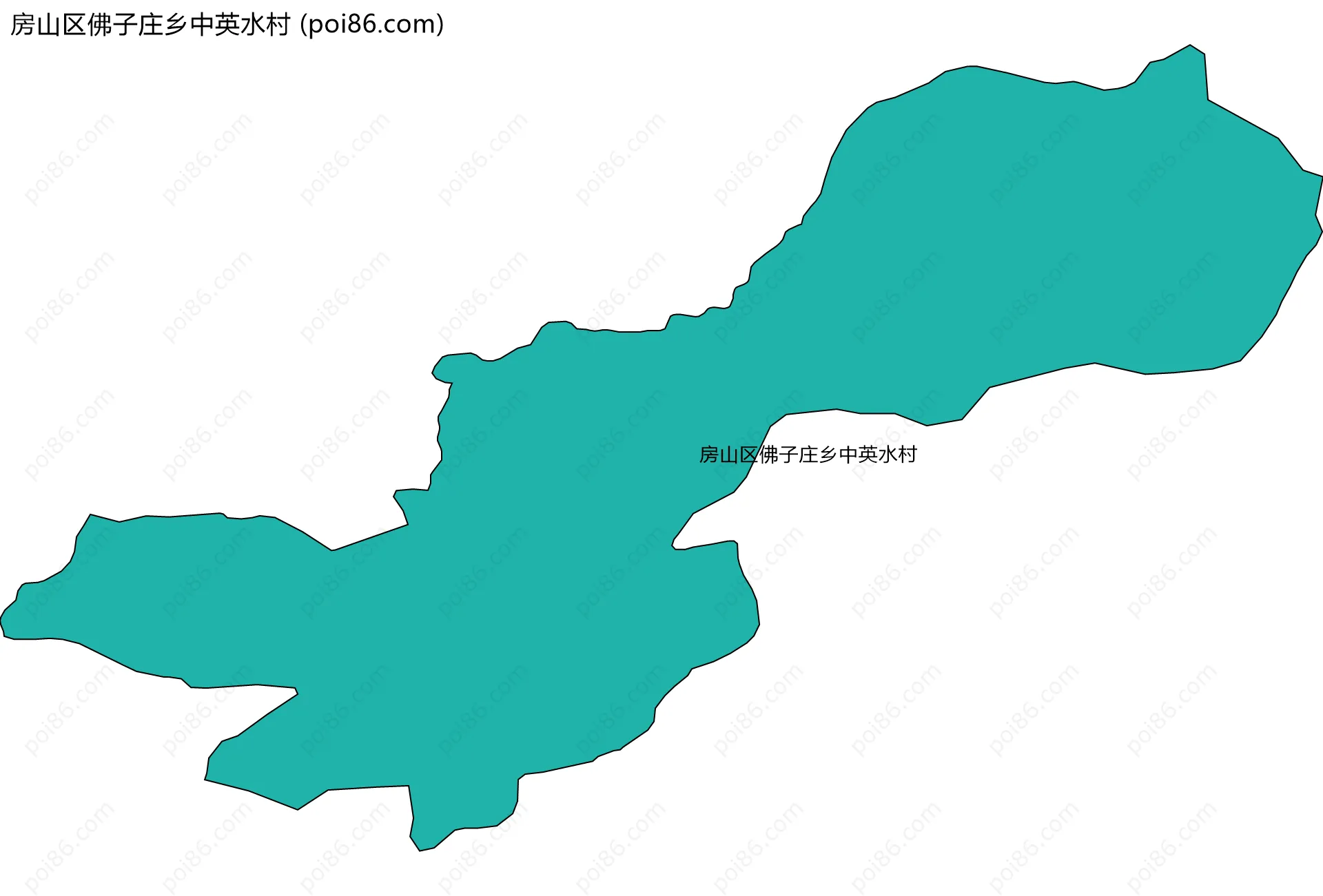 房山区佛子庄乡中英水村边界地图