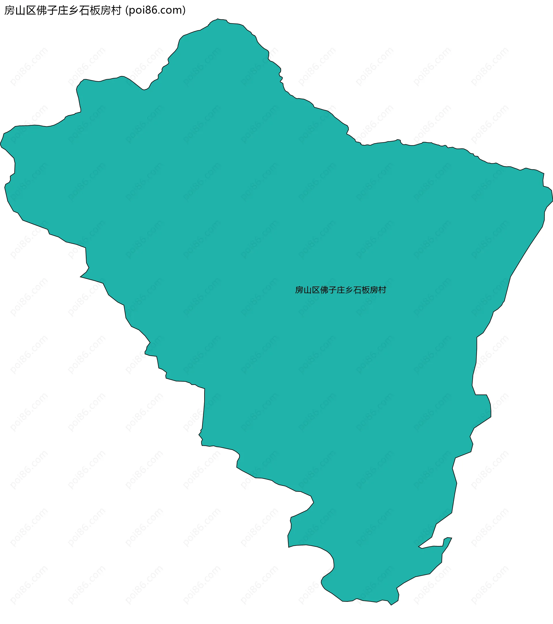 房山区佛子庄乡石板房村边界地图