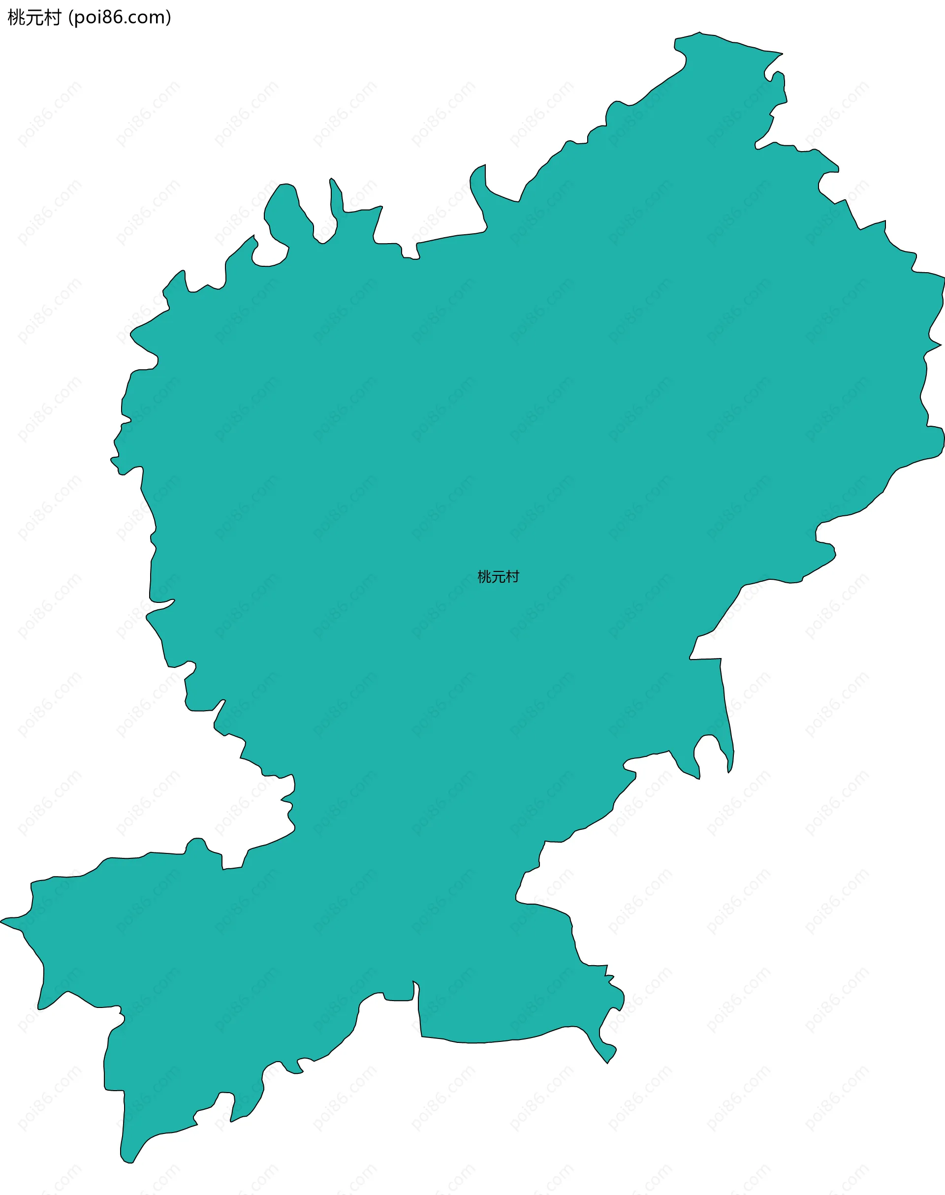 桃元村边界地图