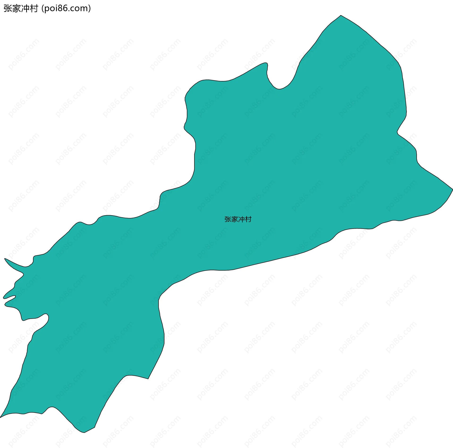 张家冲村边界地图