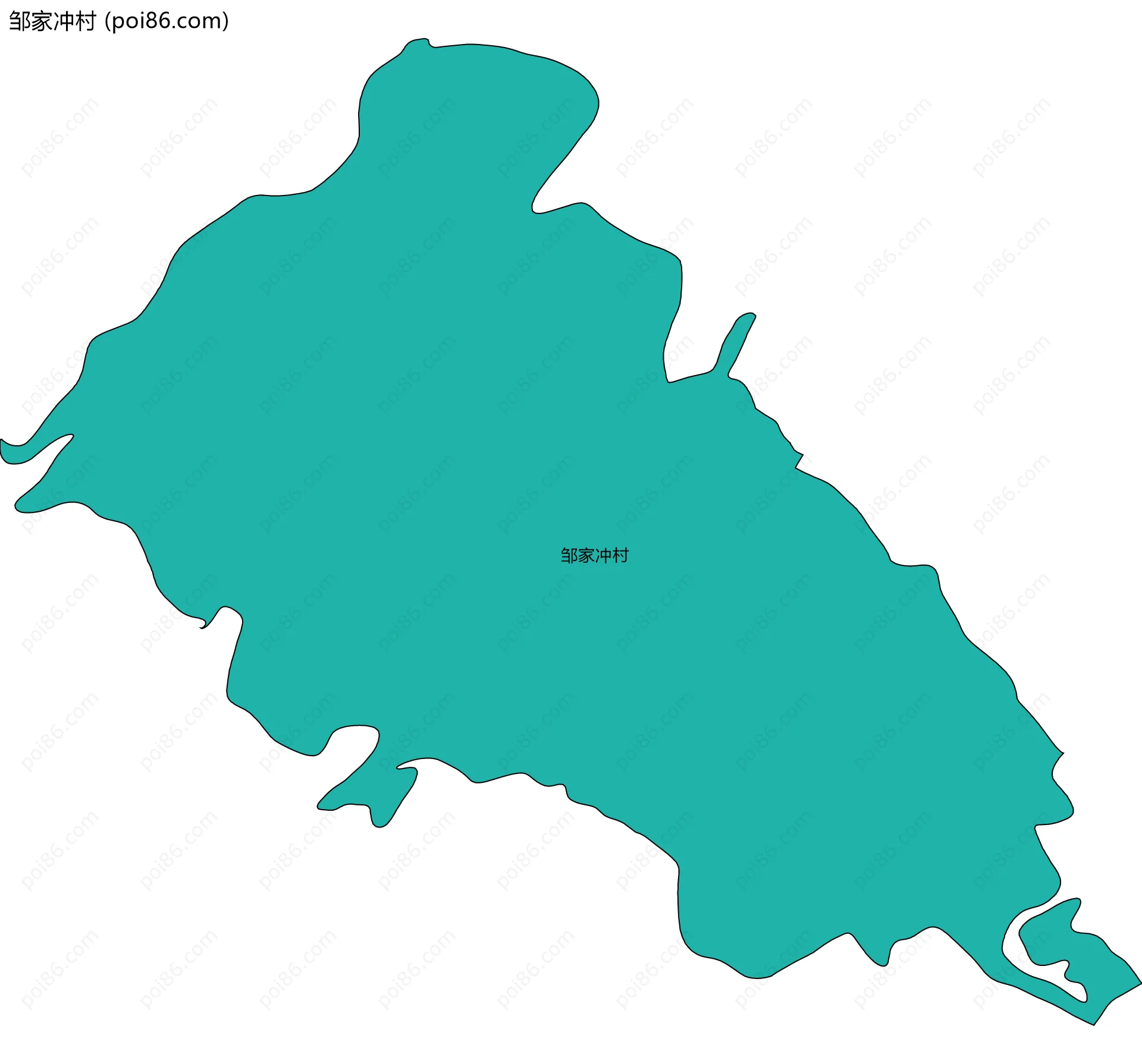 邹家冲村边界地图