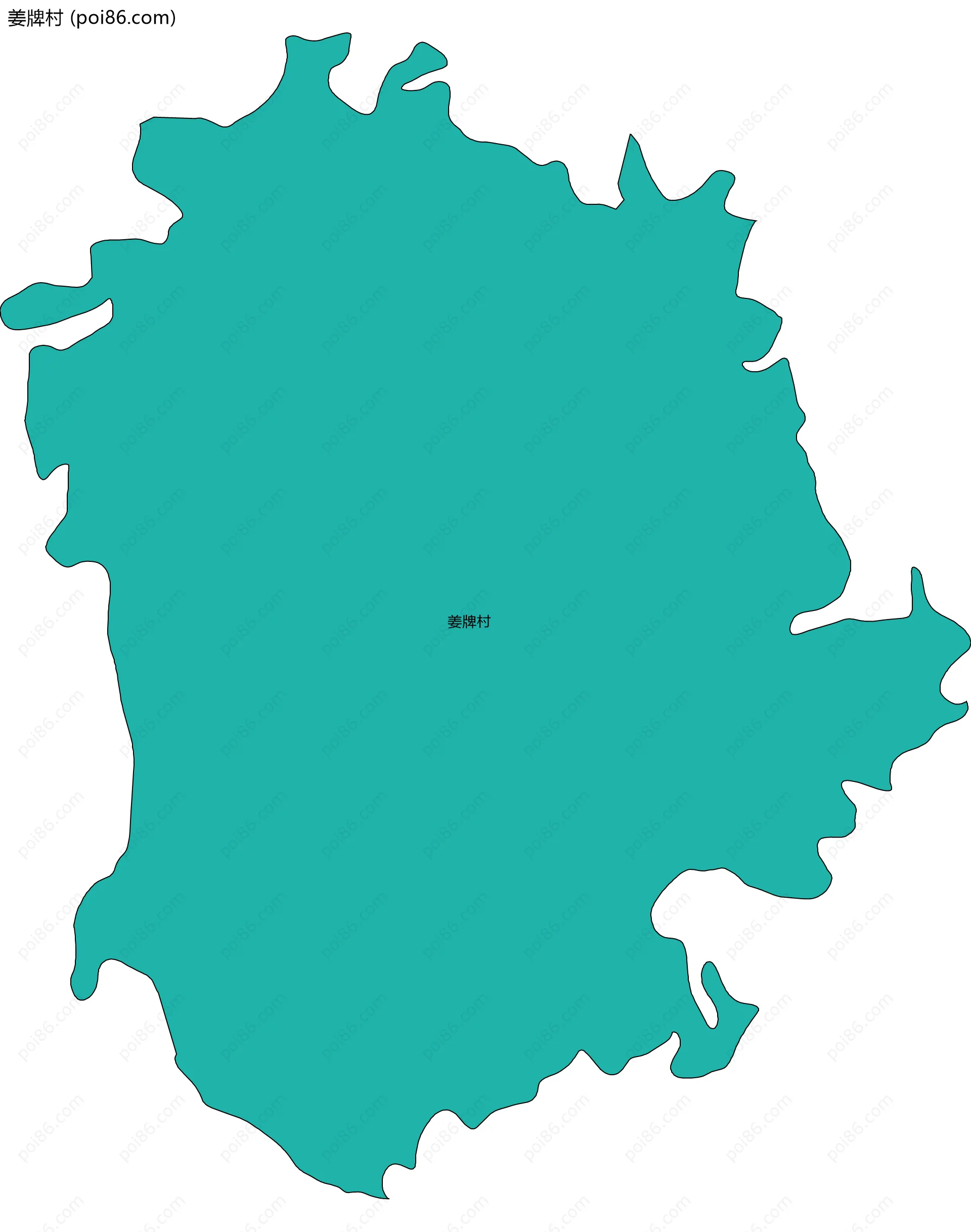 姜牌村边界地图