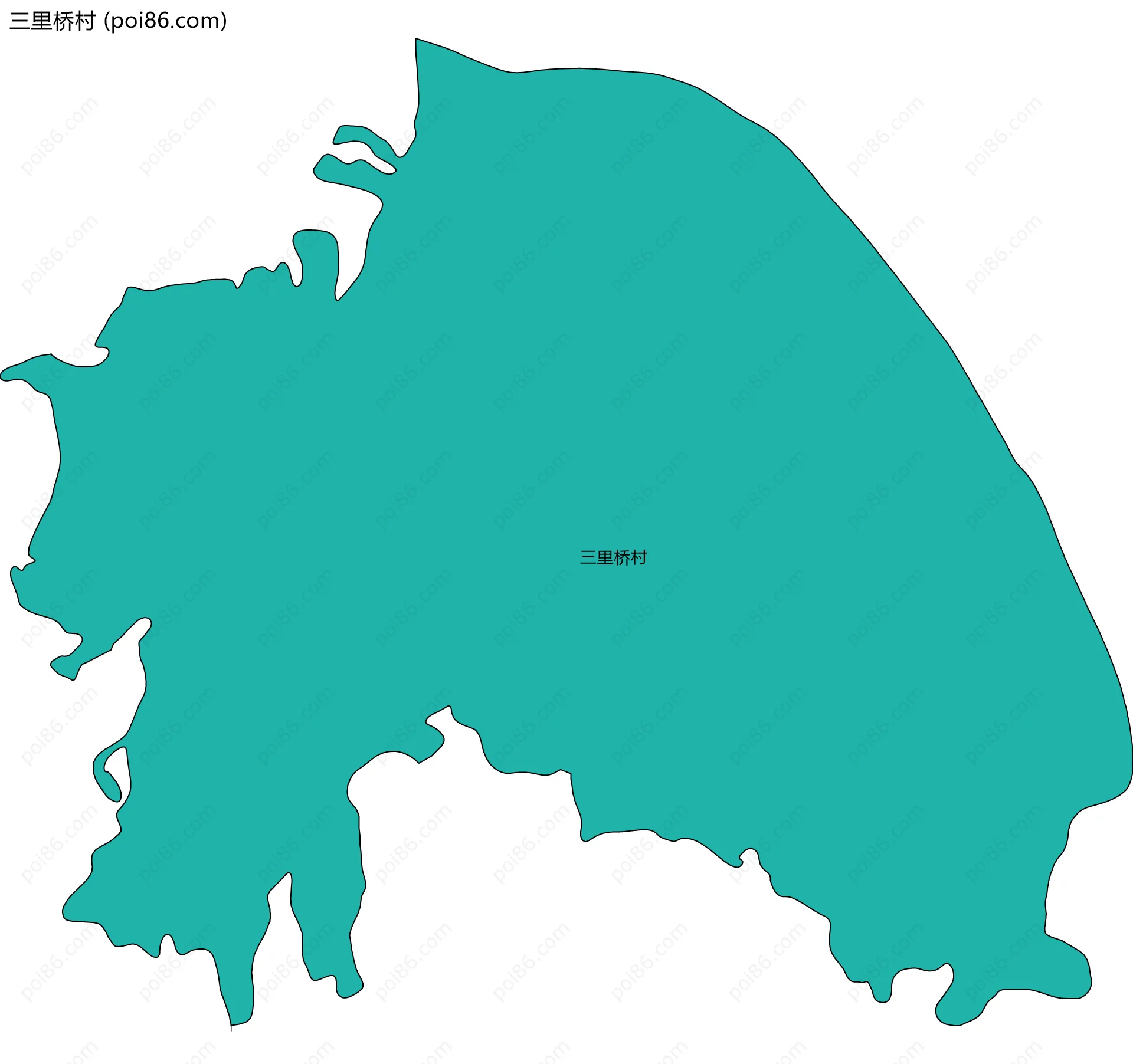 三里桥村边界地图