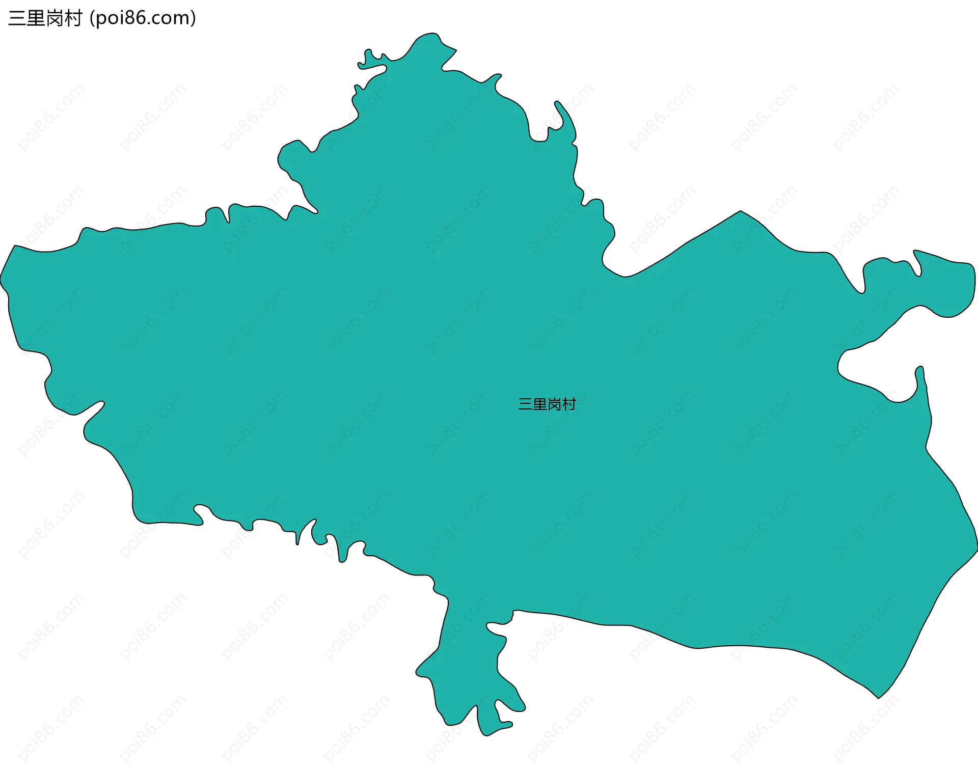 三里岗村边界地图
