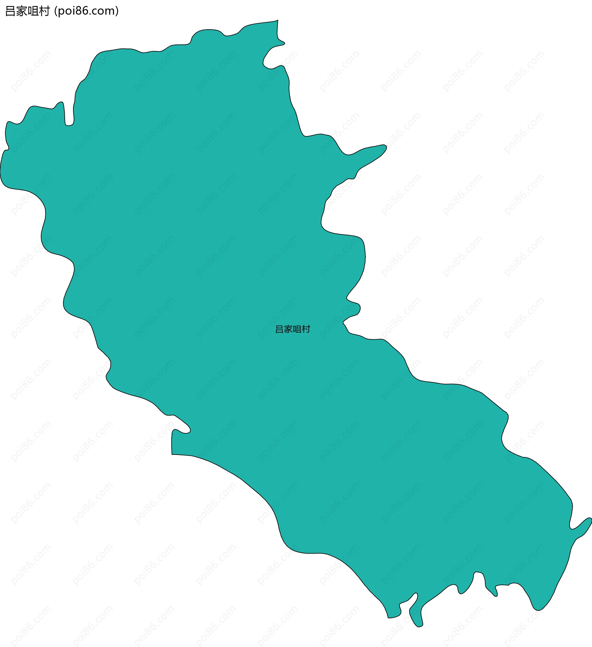 吕家咀村边界地图