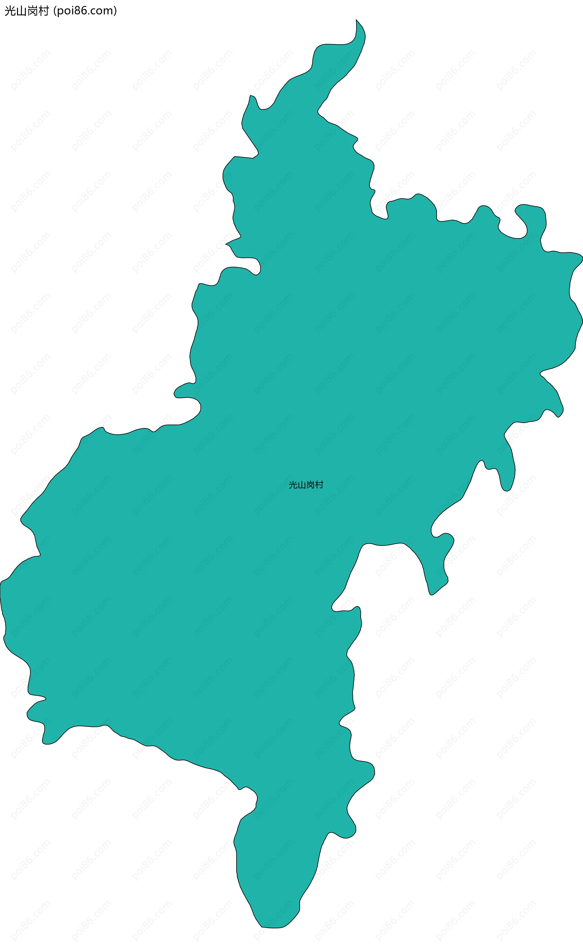 光山岗村边界地图