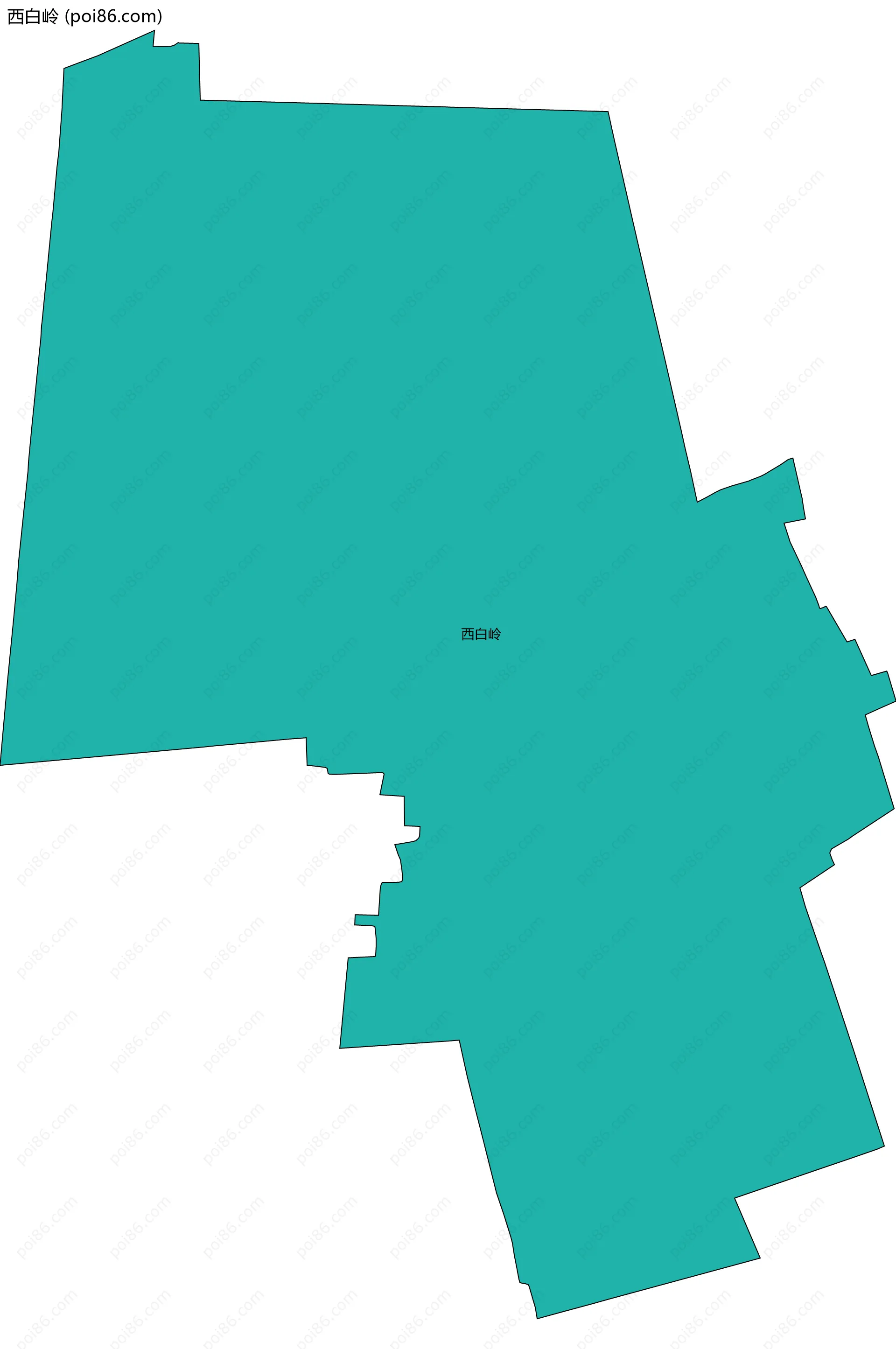 西白岭边界地图