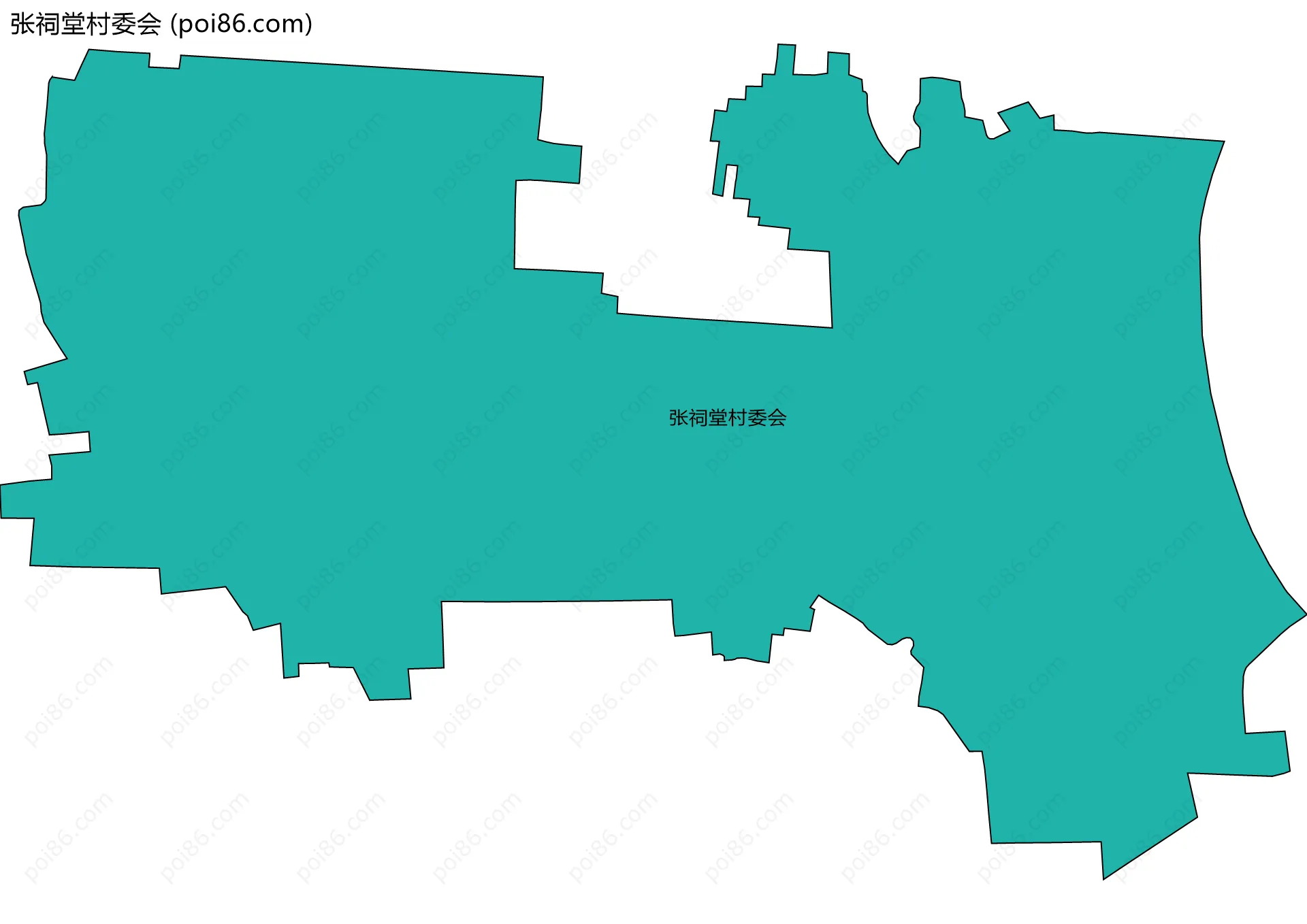 张祠堂村委会边界地图