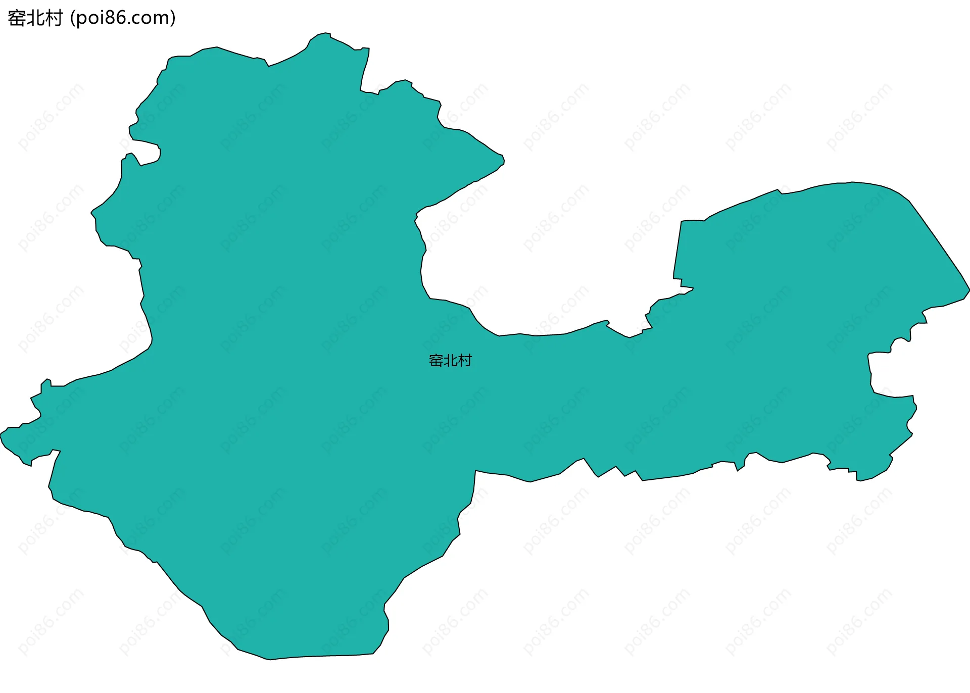 窑北村边界地图