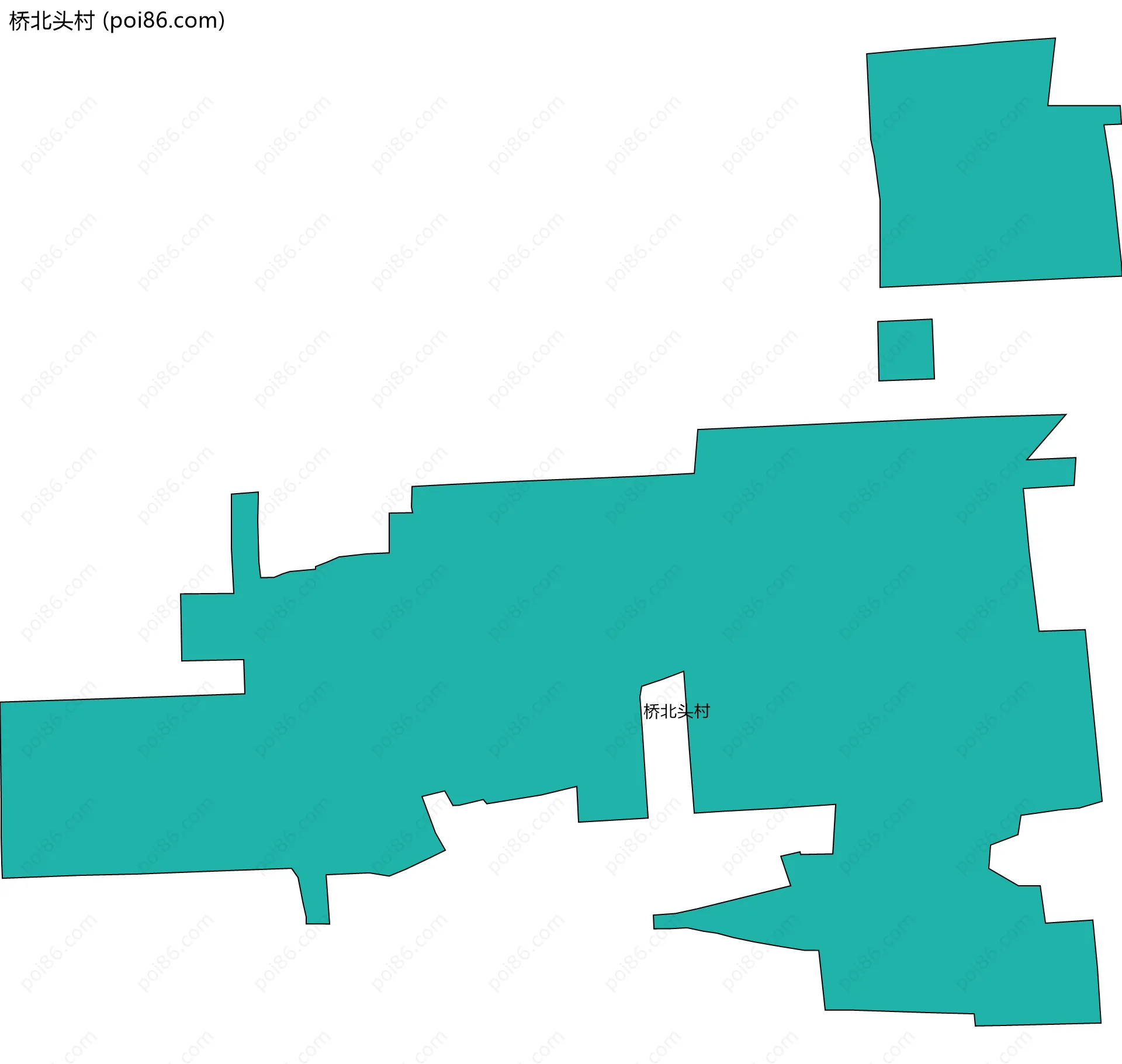 桥北头村边界地图