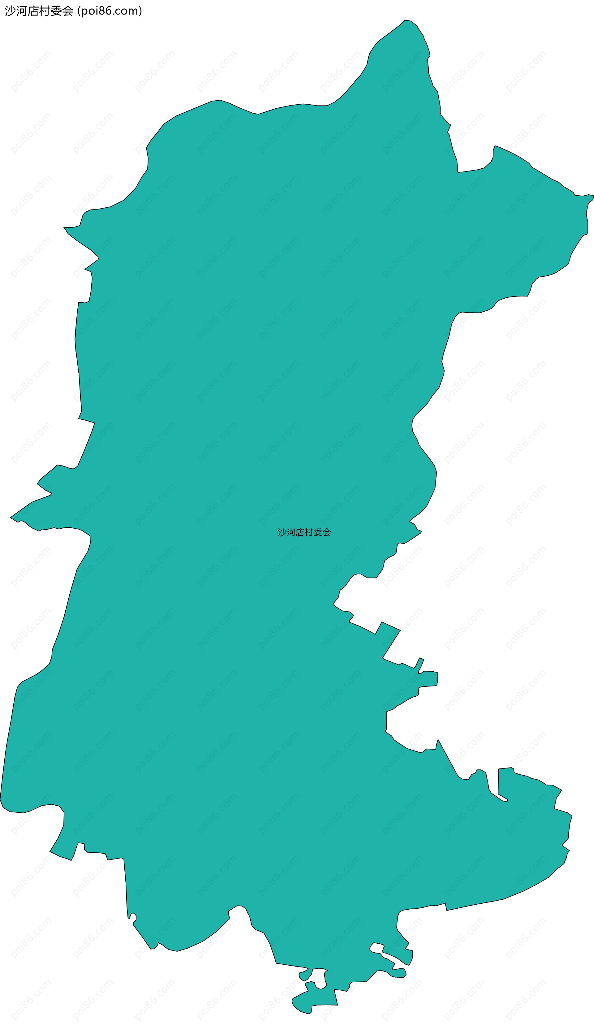 沙河店村委会边界地图