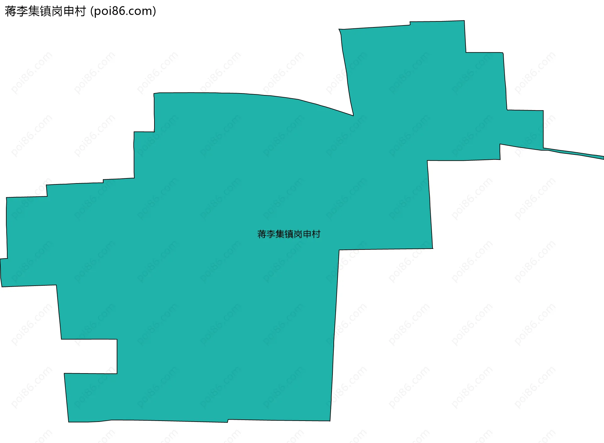 蒋李集镇岗申村边界地图