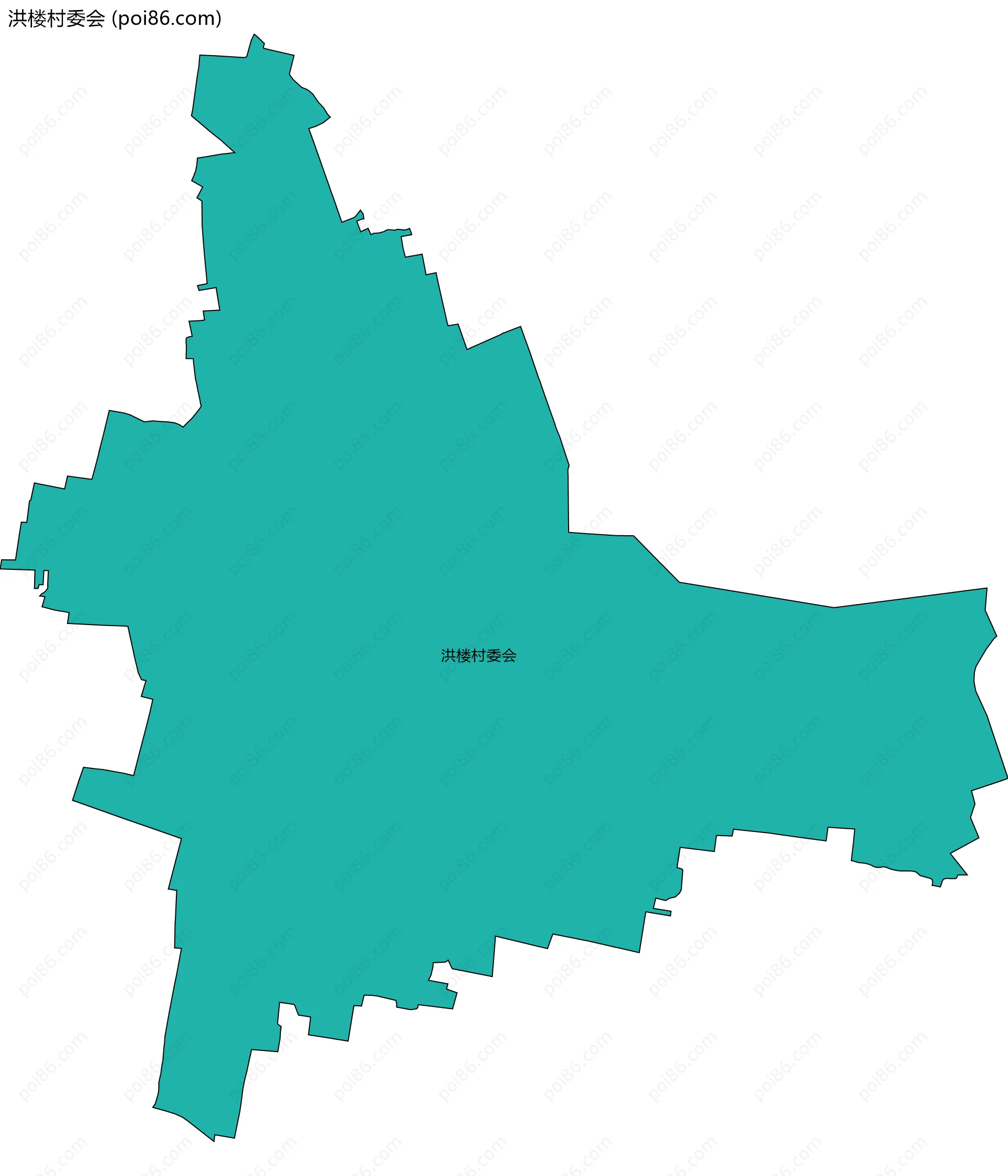 洪楼村委会边界地图