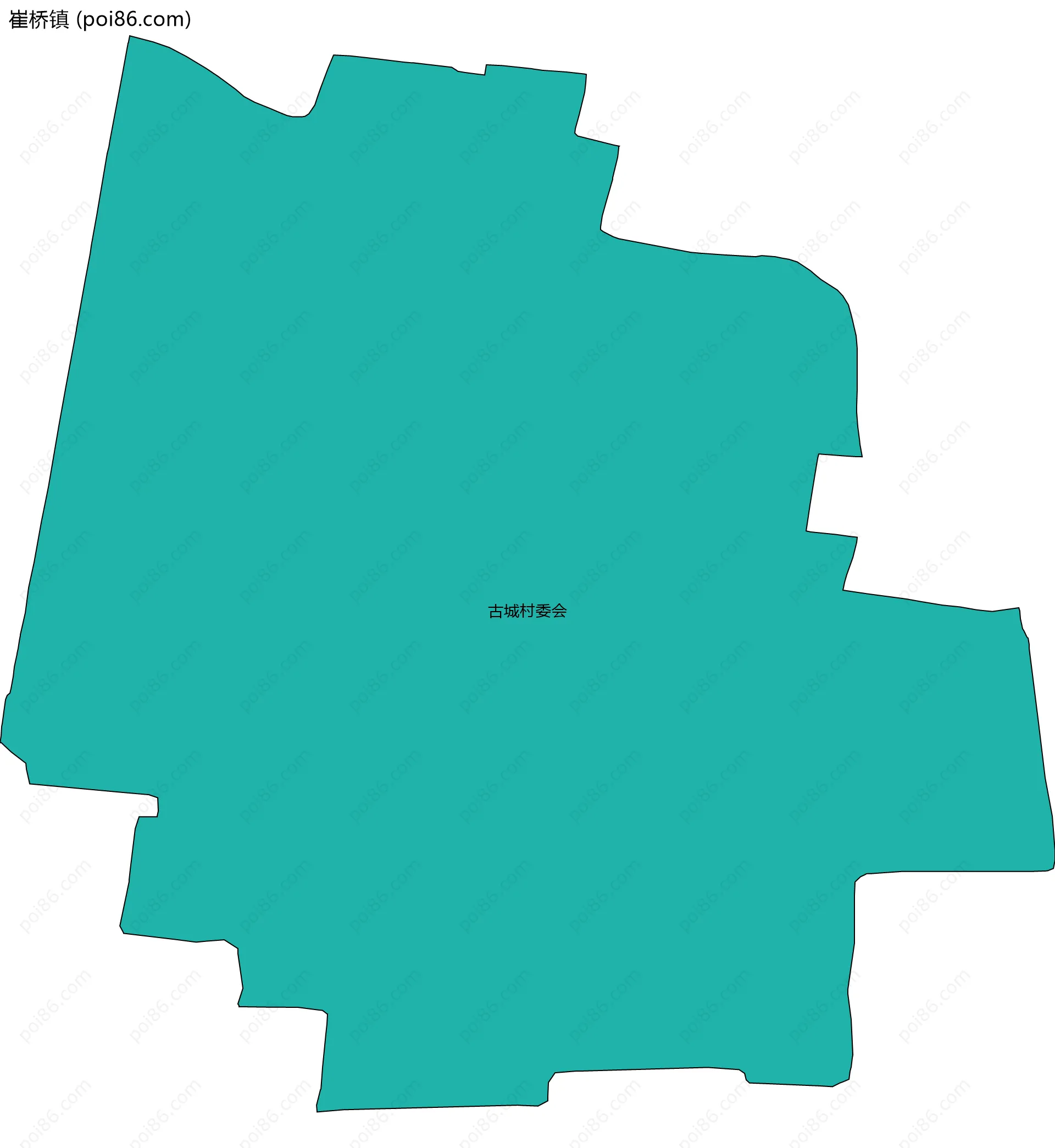 崔桥镇边界地图(五级行政区划)