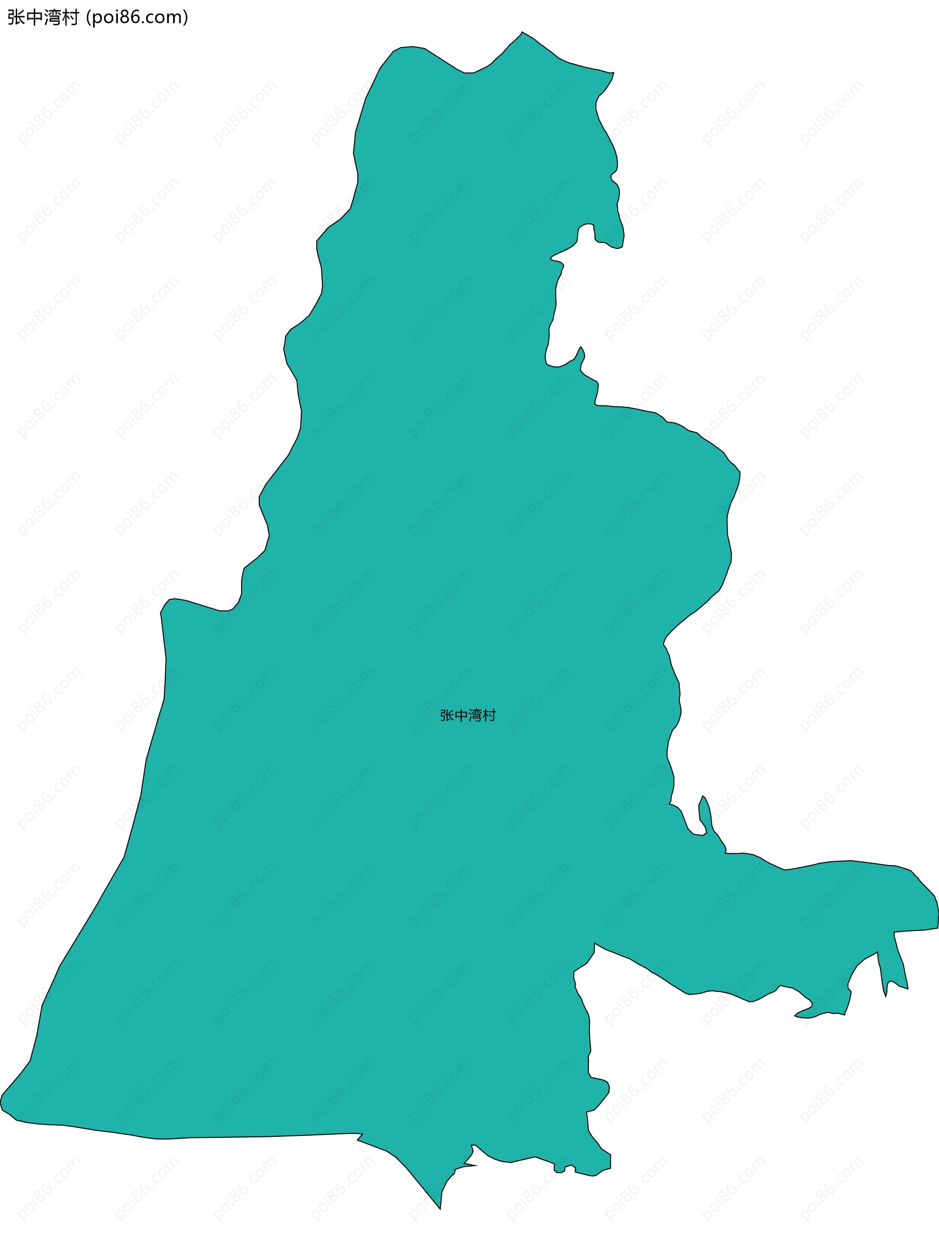 张中湾村边界地图