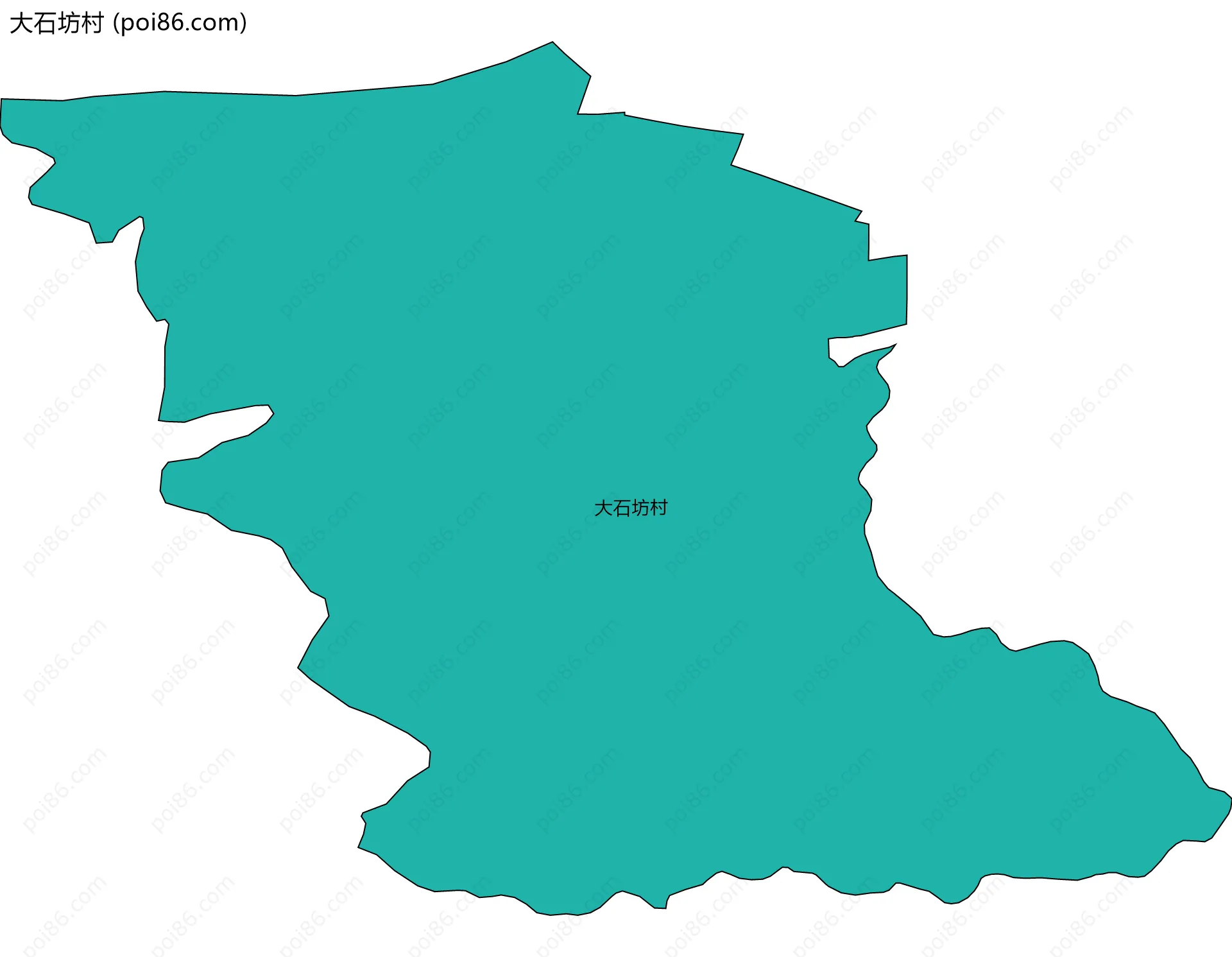 大石坊村边界地图