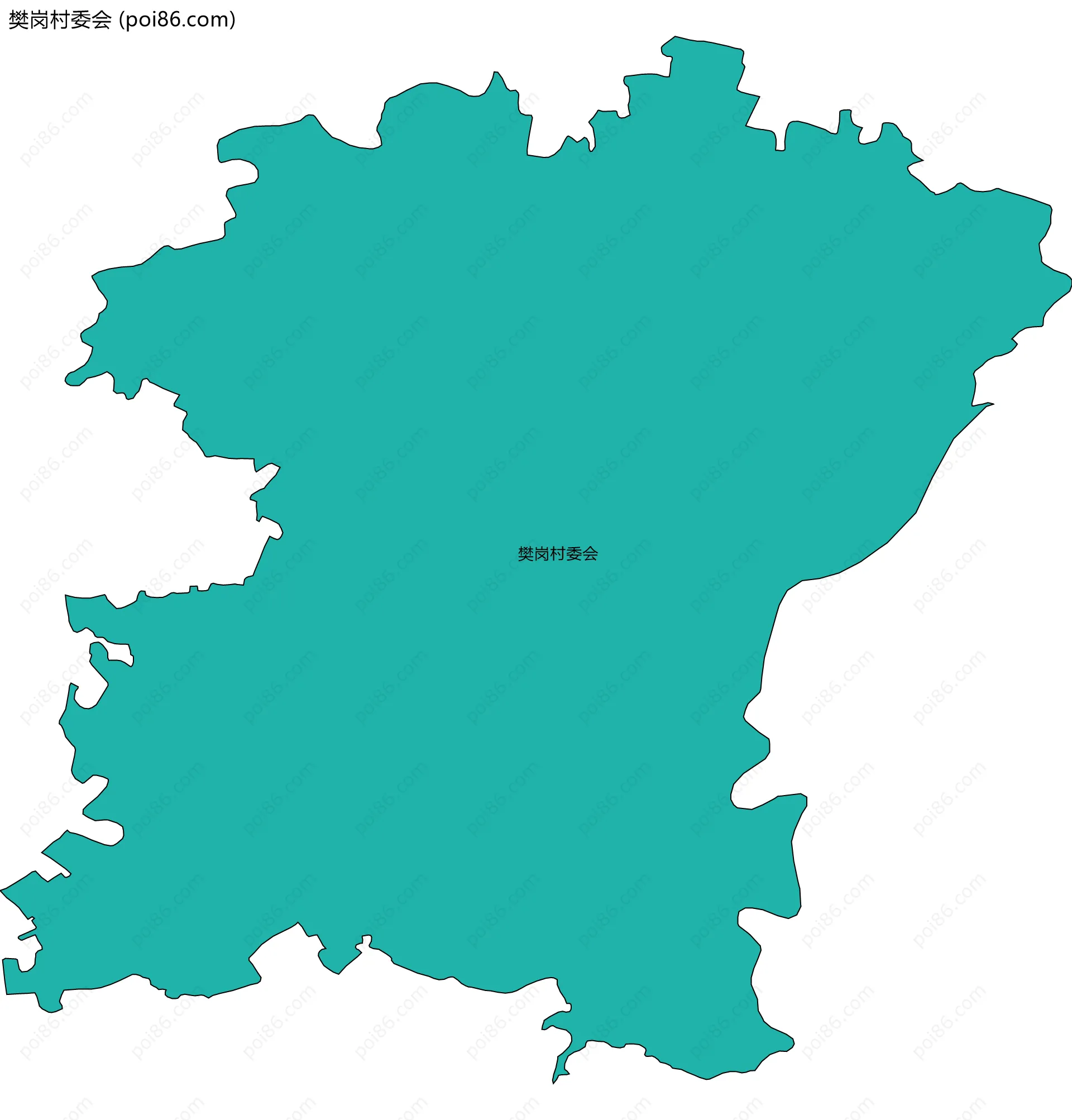 樊岗村委会边界地图