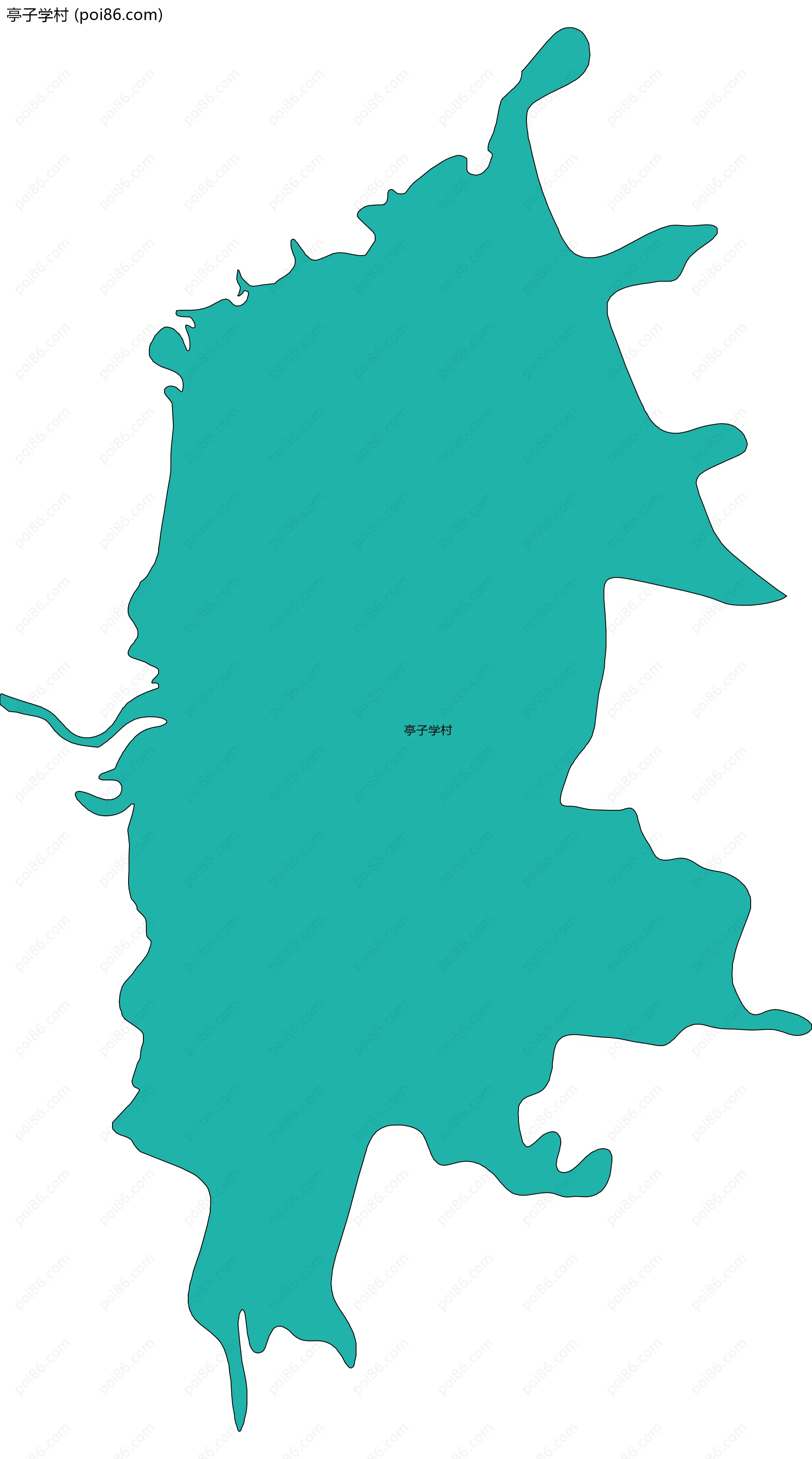 亭子学村边界地图