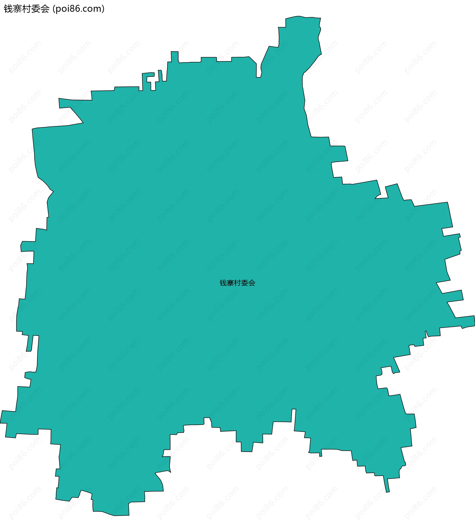 钱寨村委会边界地图