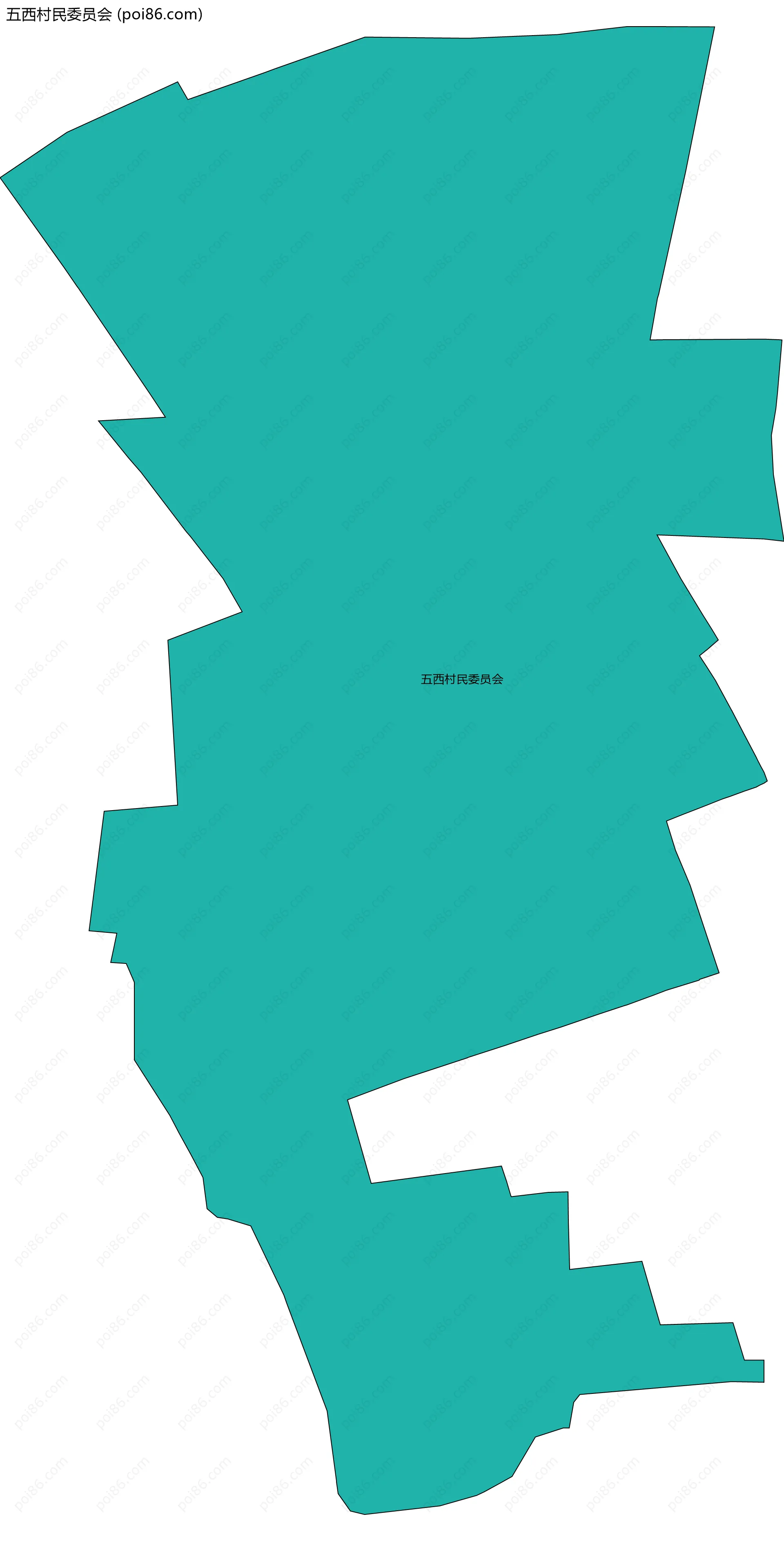 五西村民委员会边界地图