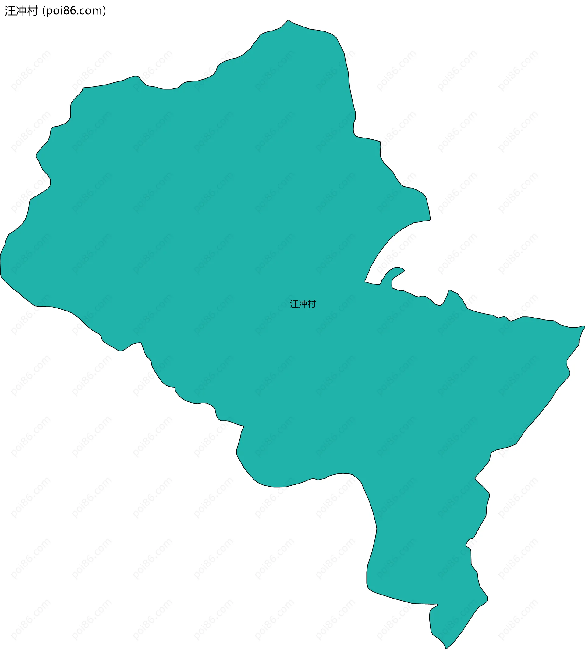 汪冲村边界地图