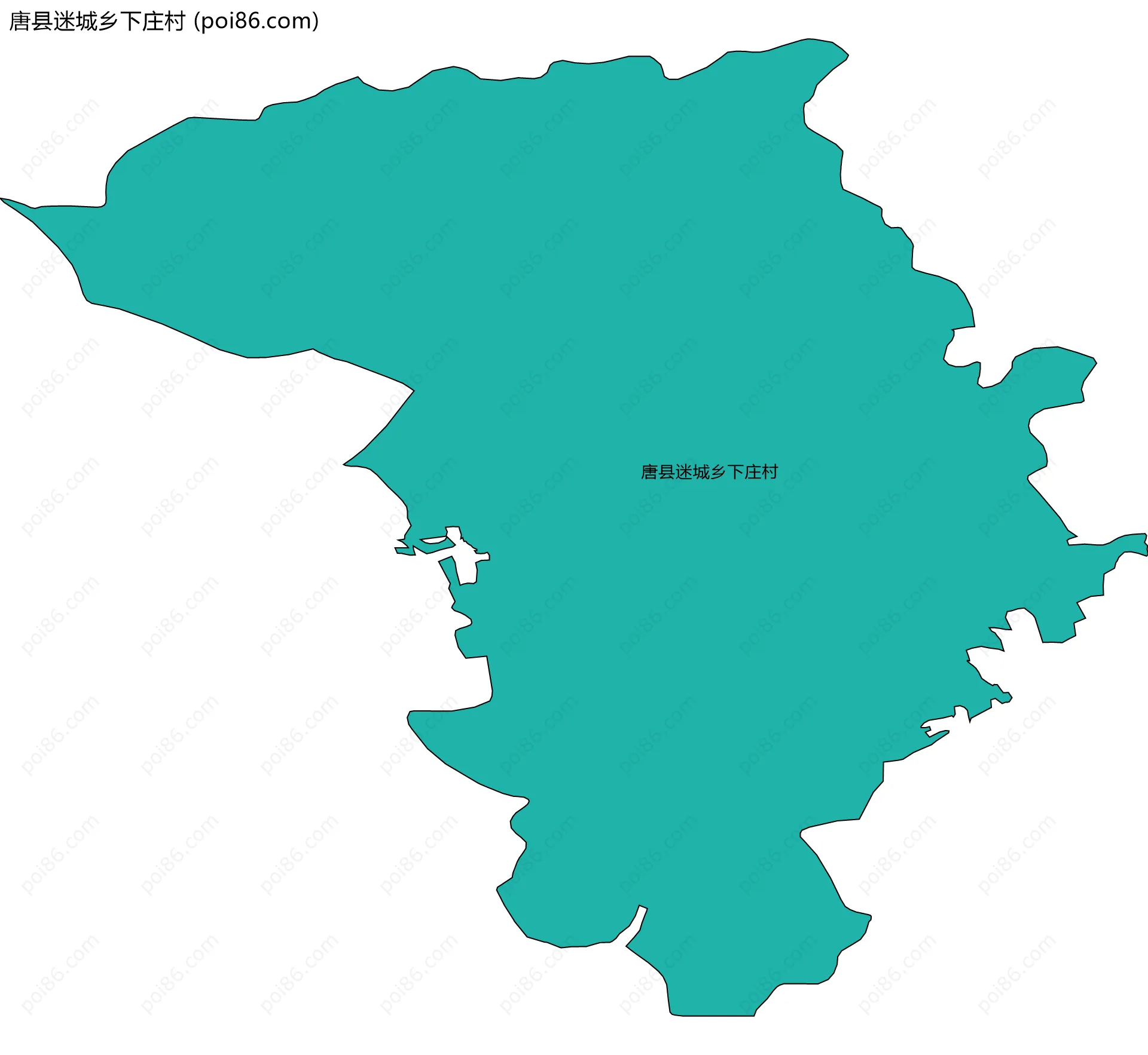 唐县迷城乡下庄村边界地图