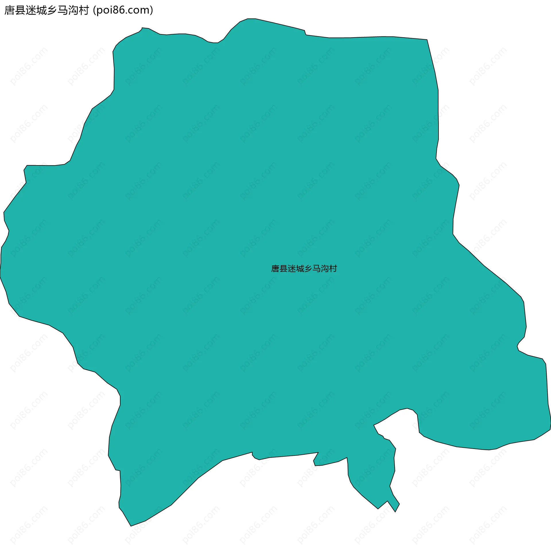 唐县迷城乡马沟村边界地图