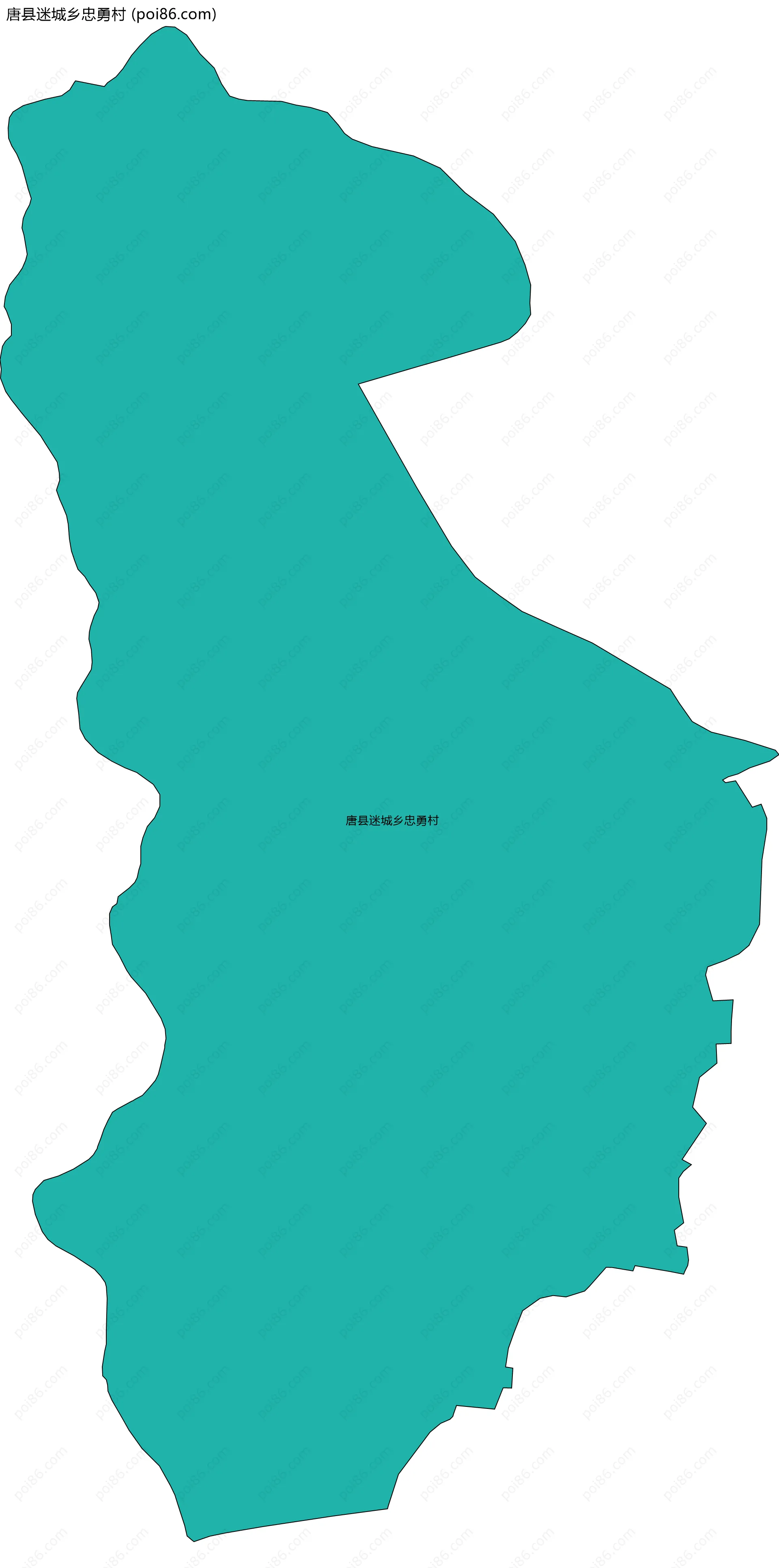 唐县迷城乡忠勇村边界地图