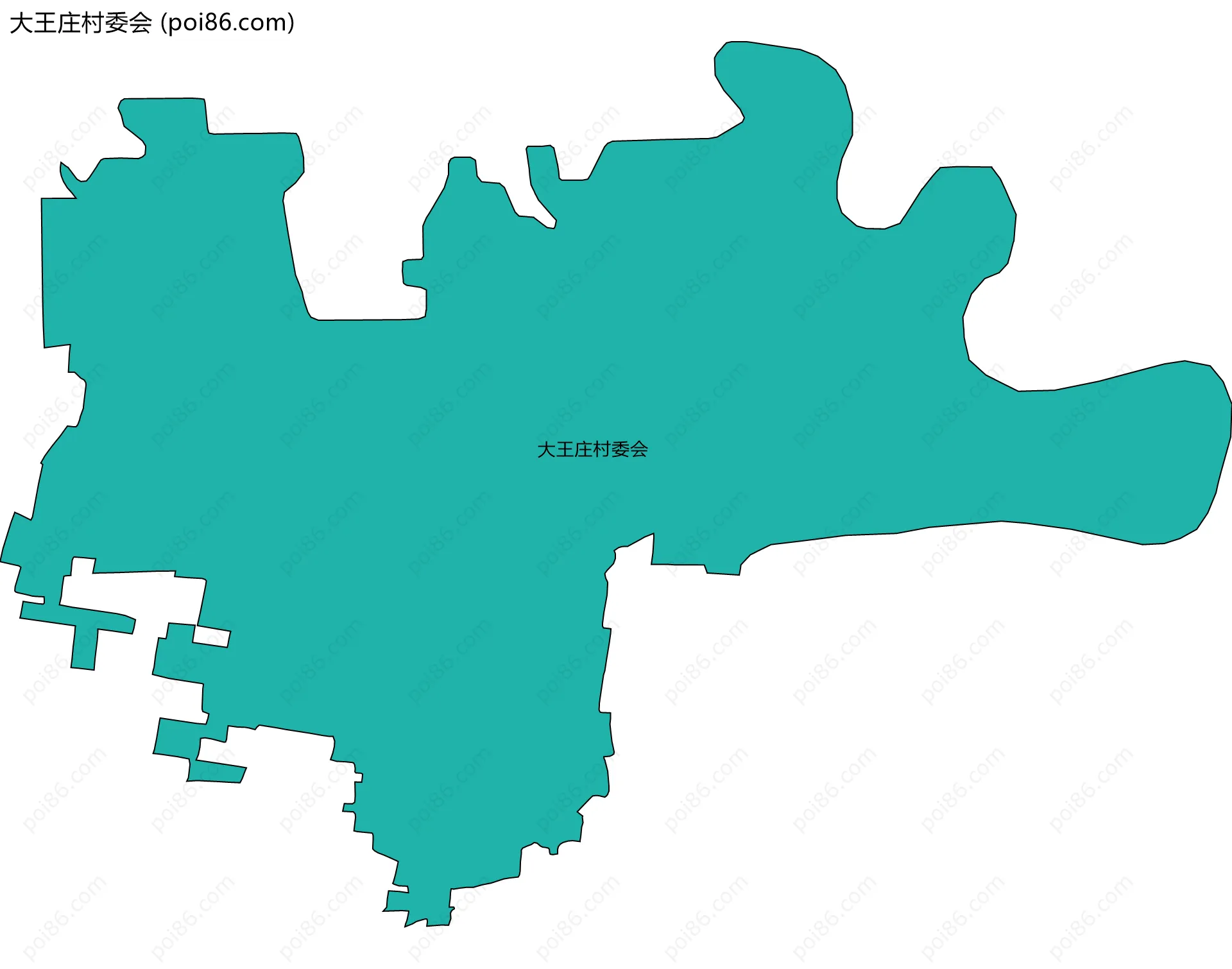 大王庄村委会边界地图