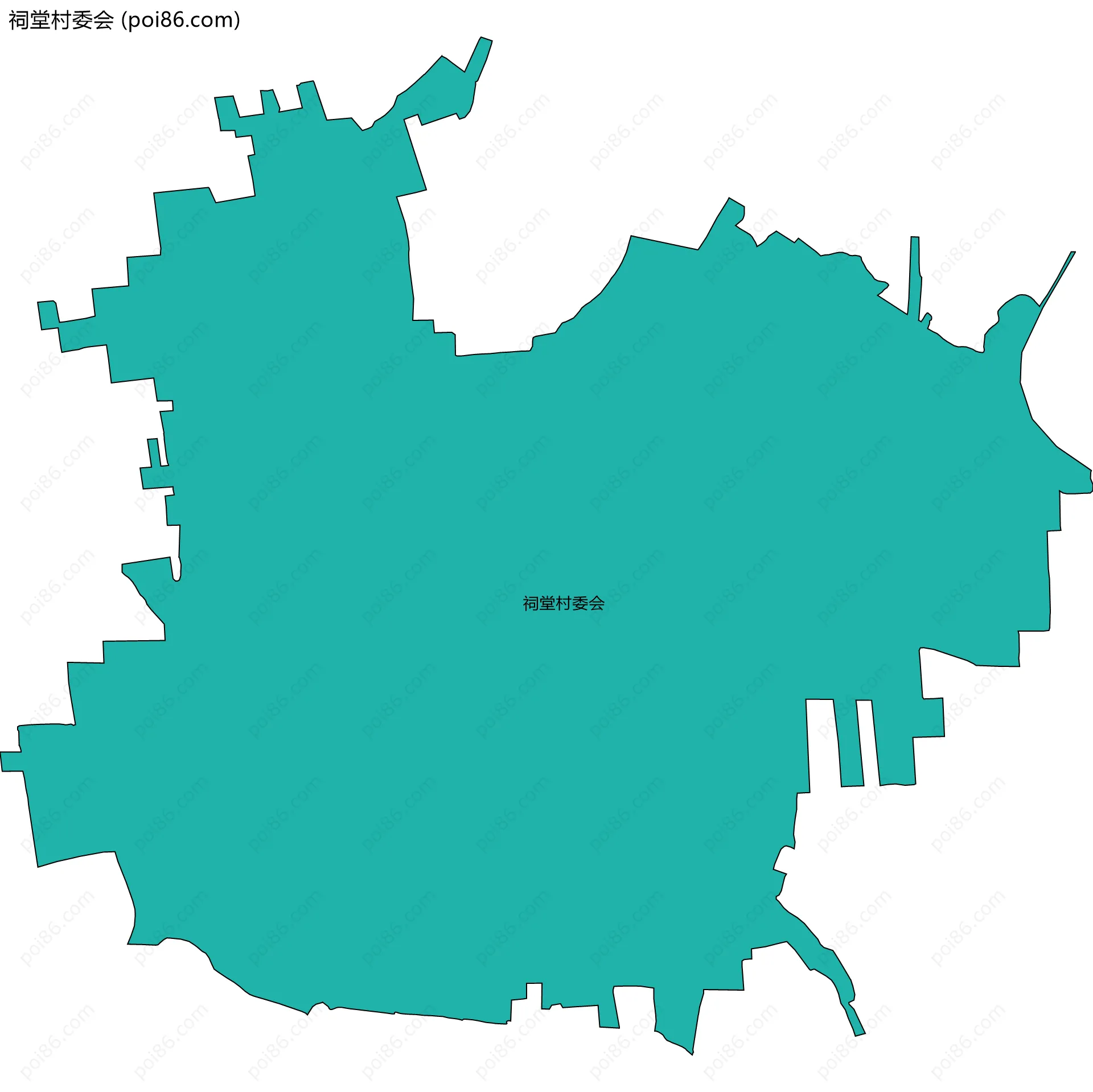 祠堂村委会边界地图