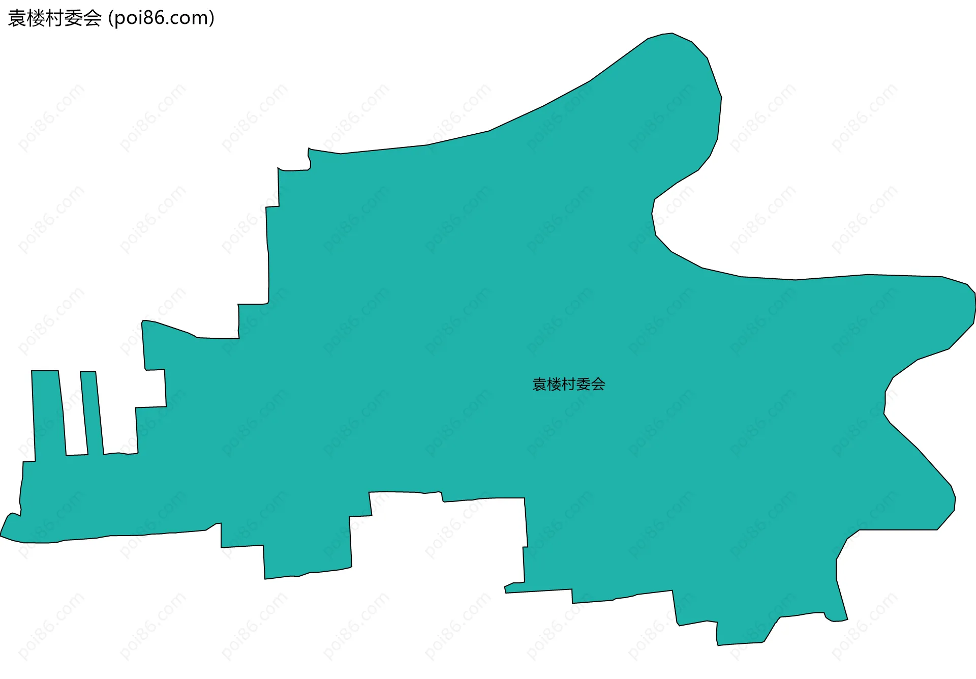 袁楼村委会边界地图