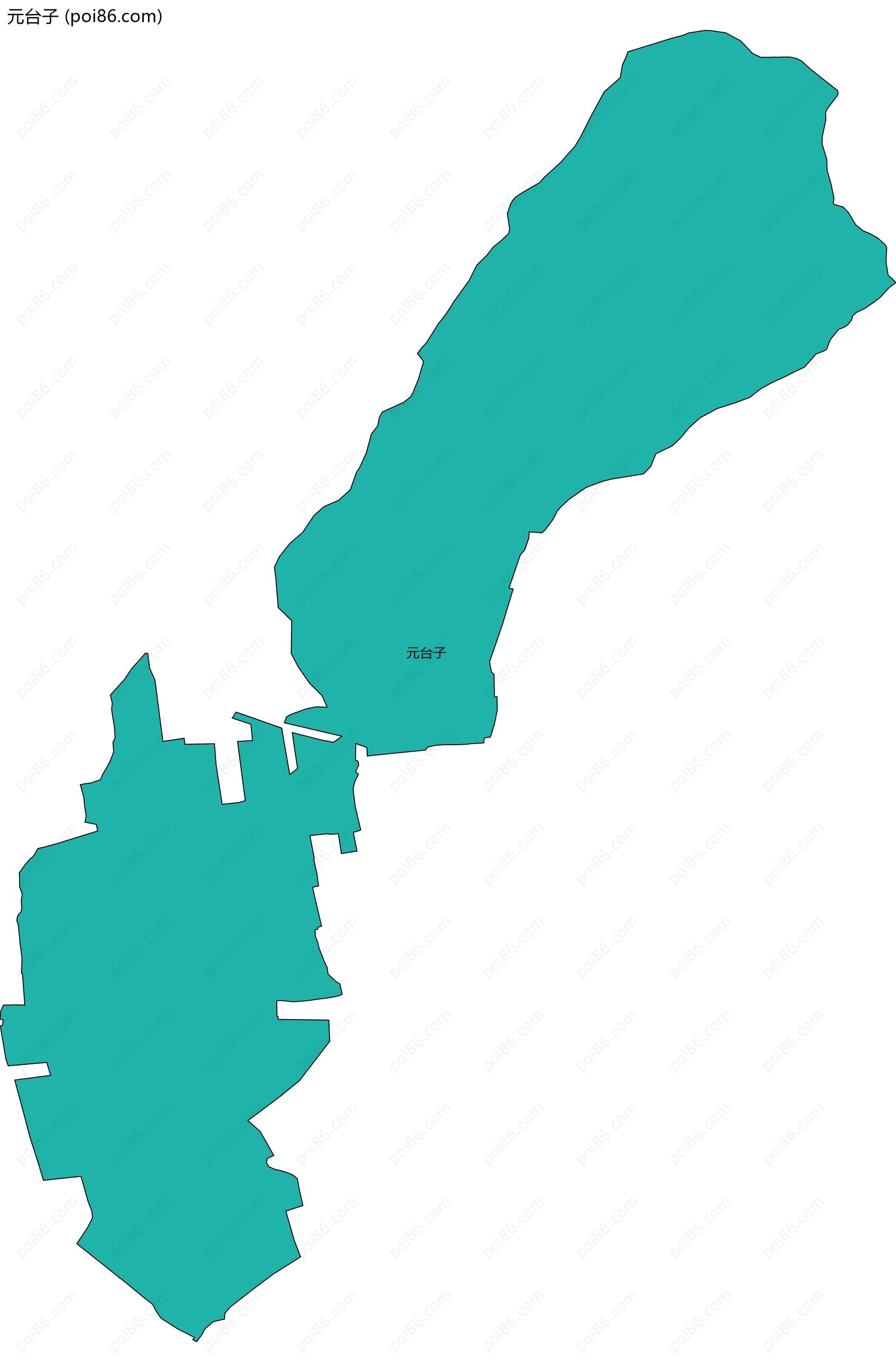 元台子边界地图