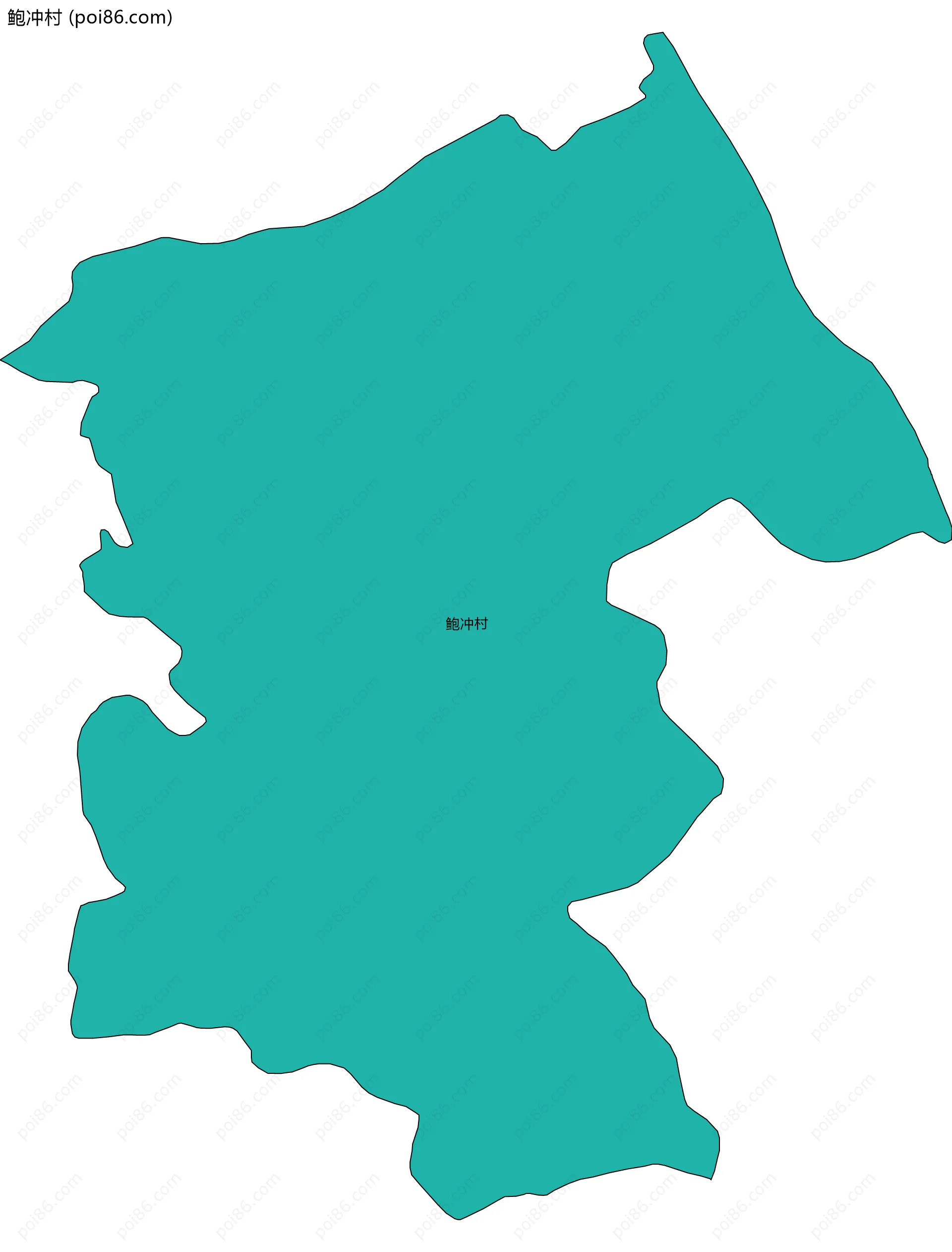 鲍冲村边界地图