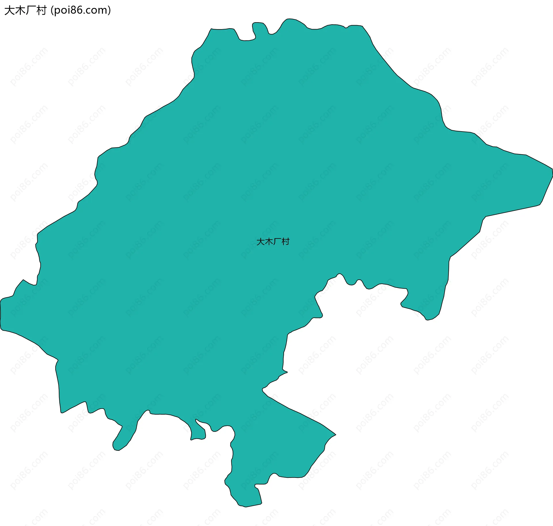 大木厂村边界地图