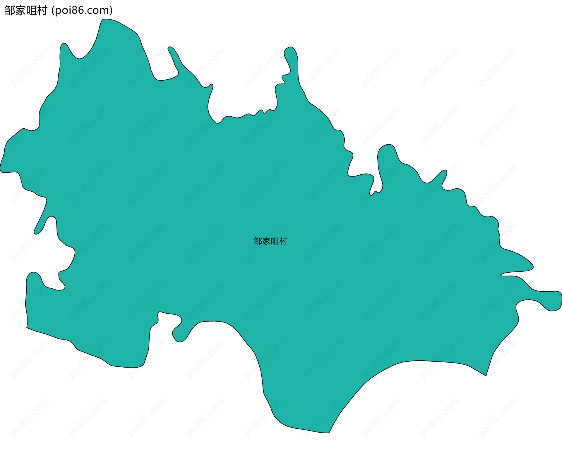 邹家咀村边界地图