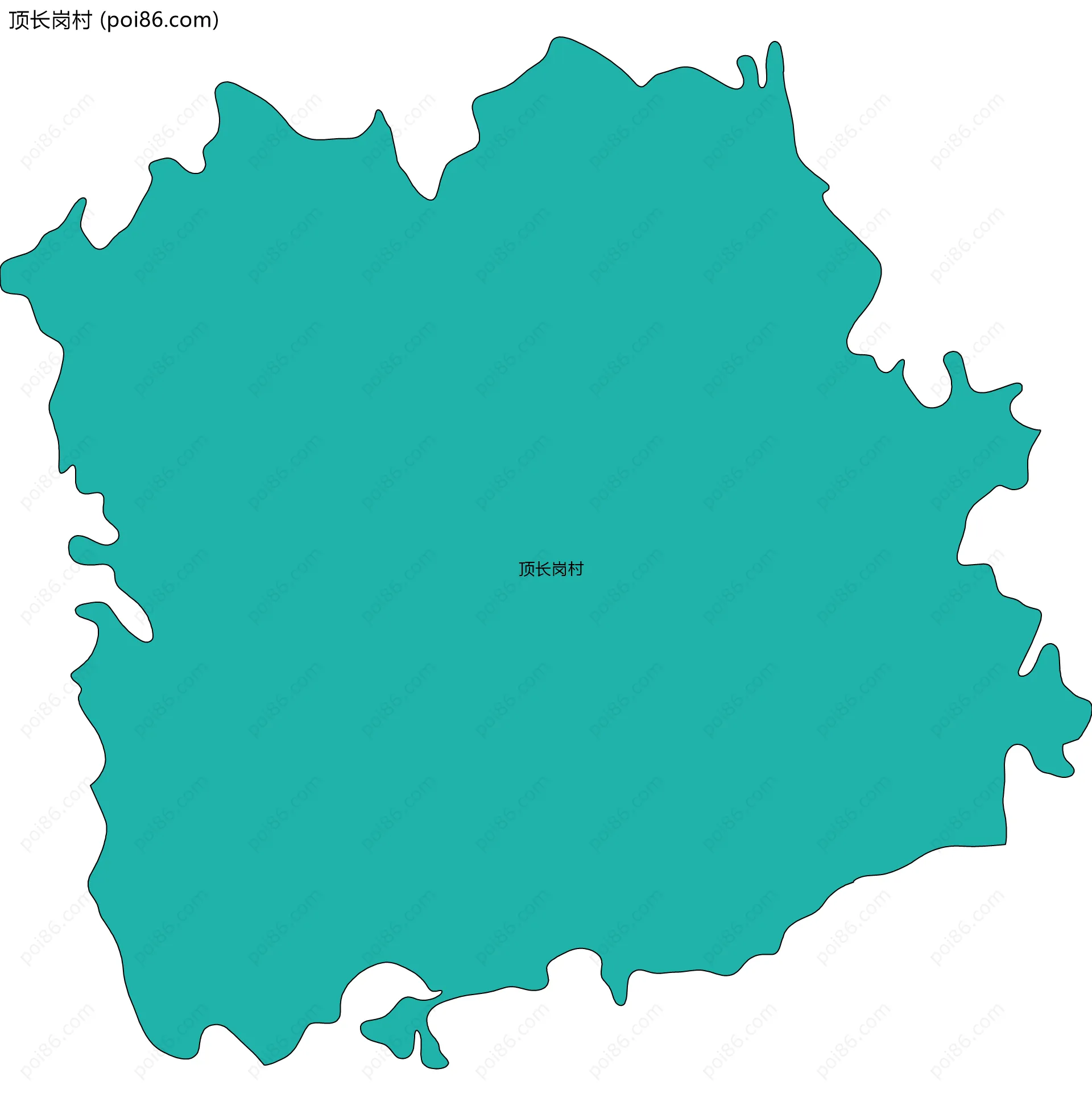 顶长岗村边界地图