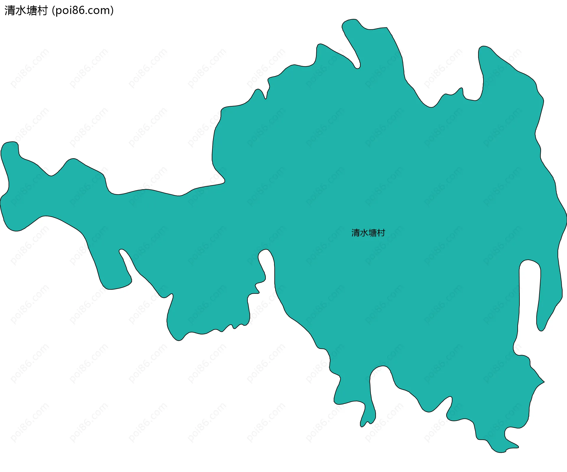 清水塘村边界地图