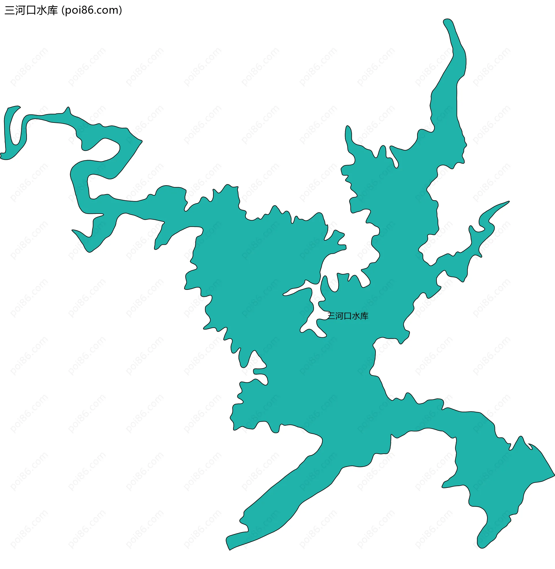 三河口水库边界地图