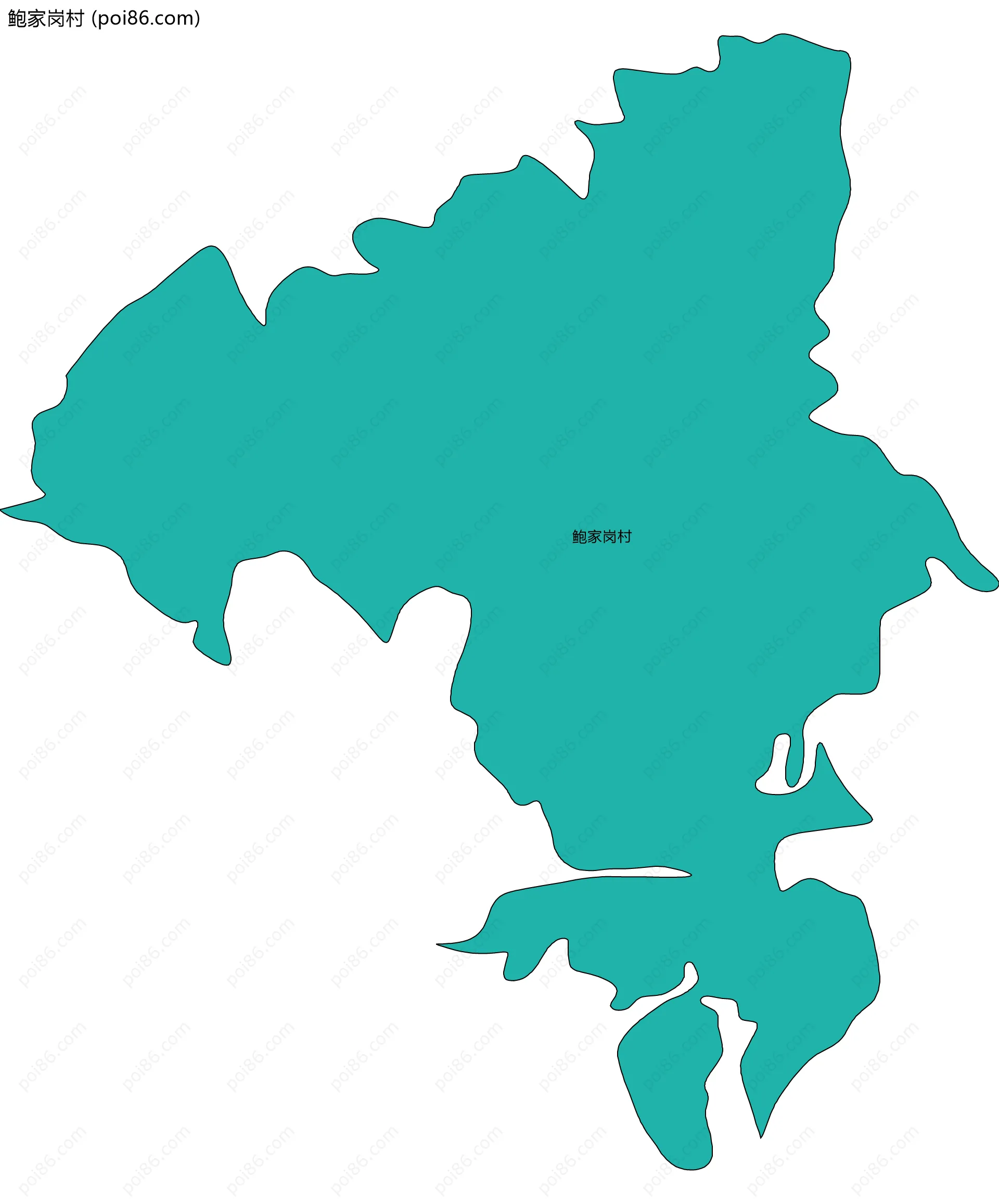 鲍家岗村边界地图