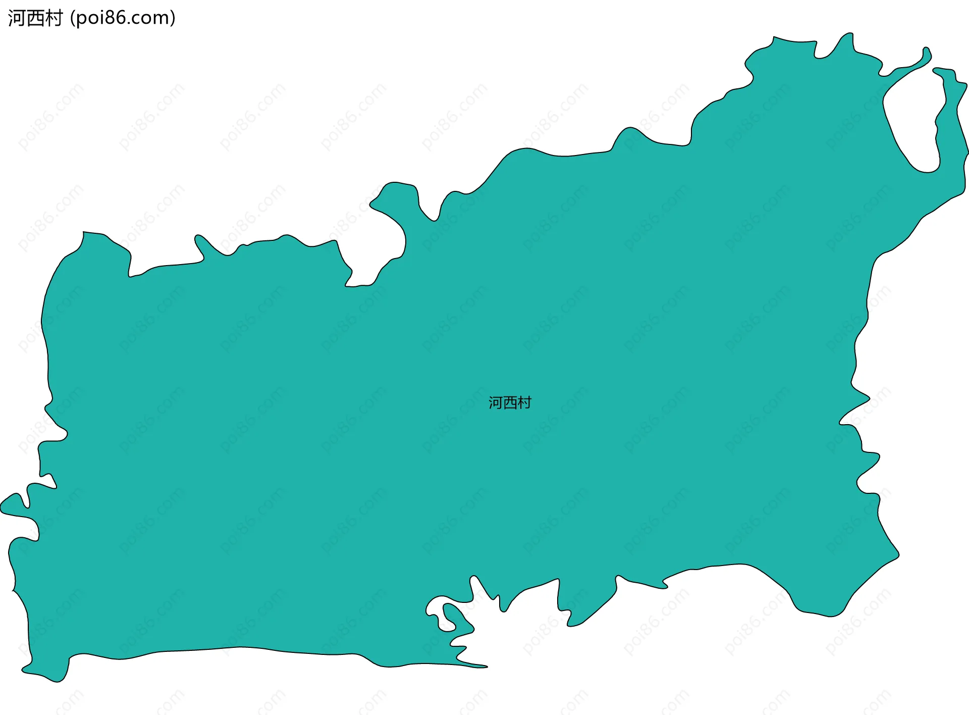 河西村边界地图
